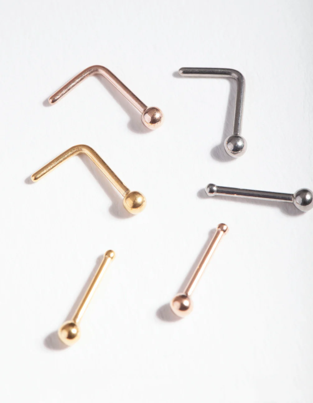 Mixed Metal Surgical Steel Nose Bar 6-Pack - Image 2
