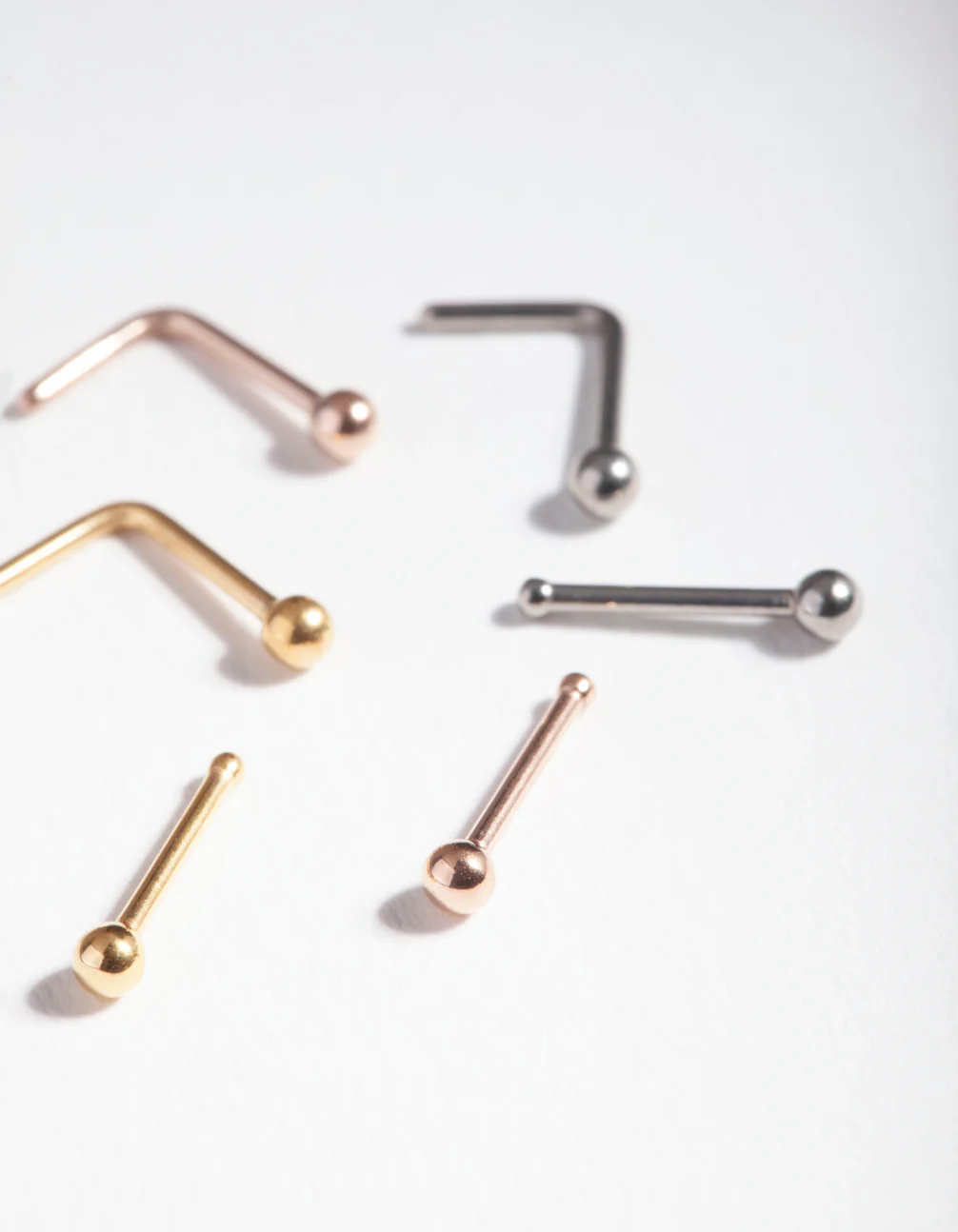 Mixed Metal Surgical Steel Nose Bar 6-Pack - Image 3