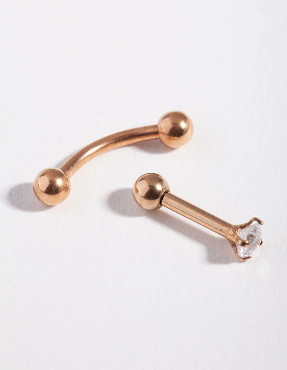 Rose Gold Ball & Cubic Zirconia Barbell Pack - Image 2