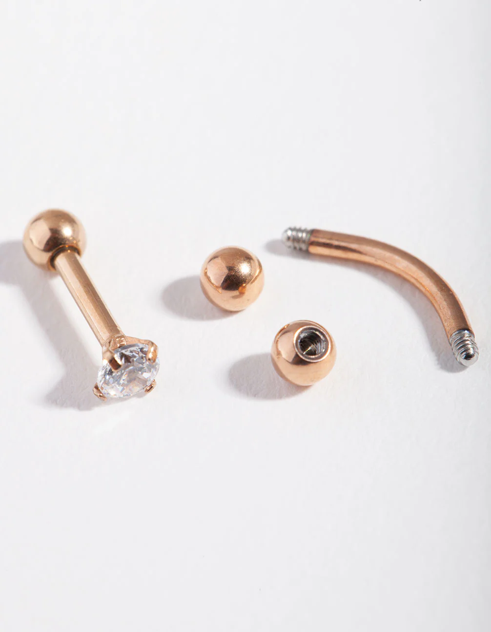 Rose Gold Ball & Cubic Zirconia Barbell Pack - Image 3