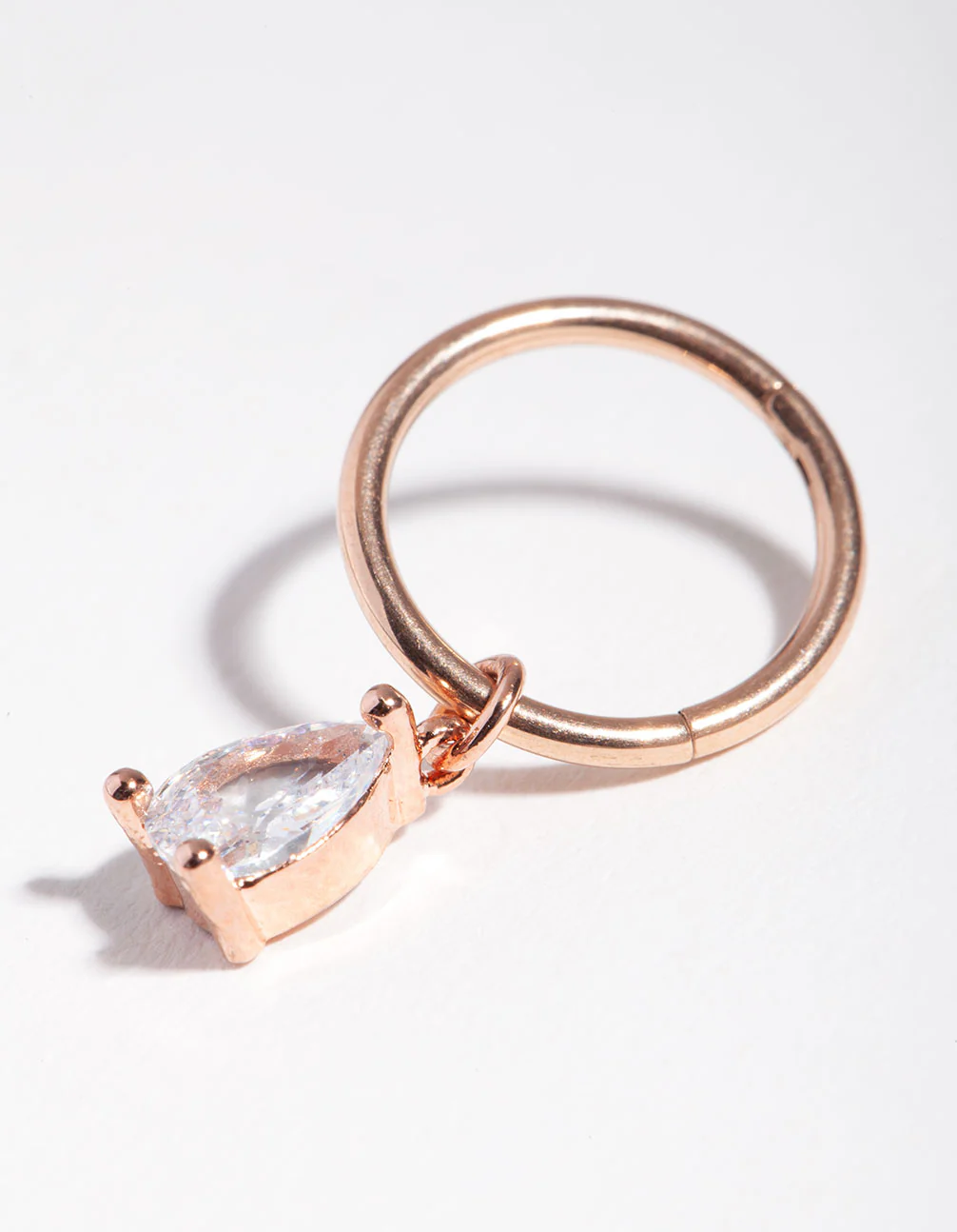 Surgical Steel Gold Pear Charm Belly Ring - Image 2