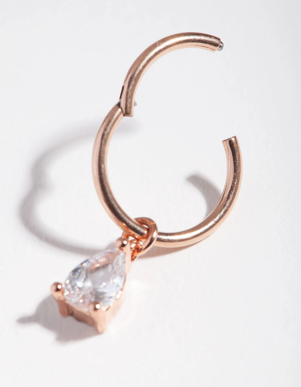 Surgical Steel Gold Pear Charm Belly Ring - Image 3