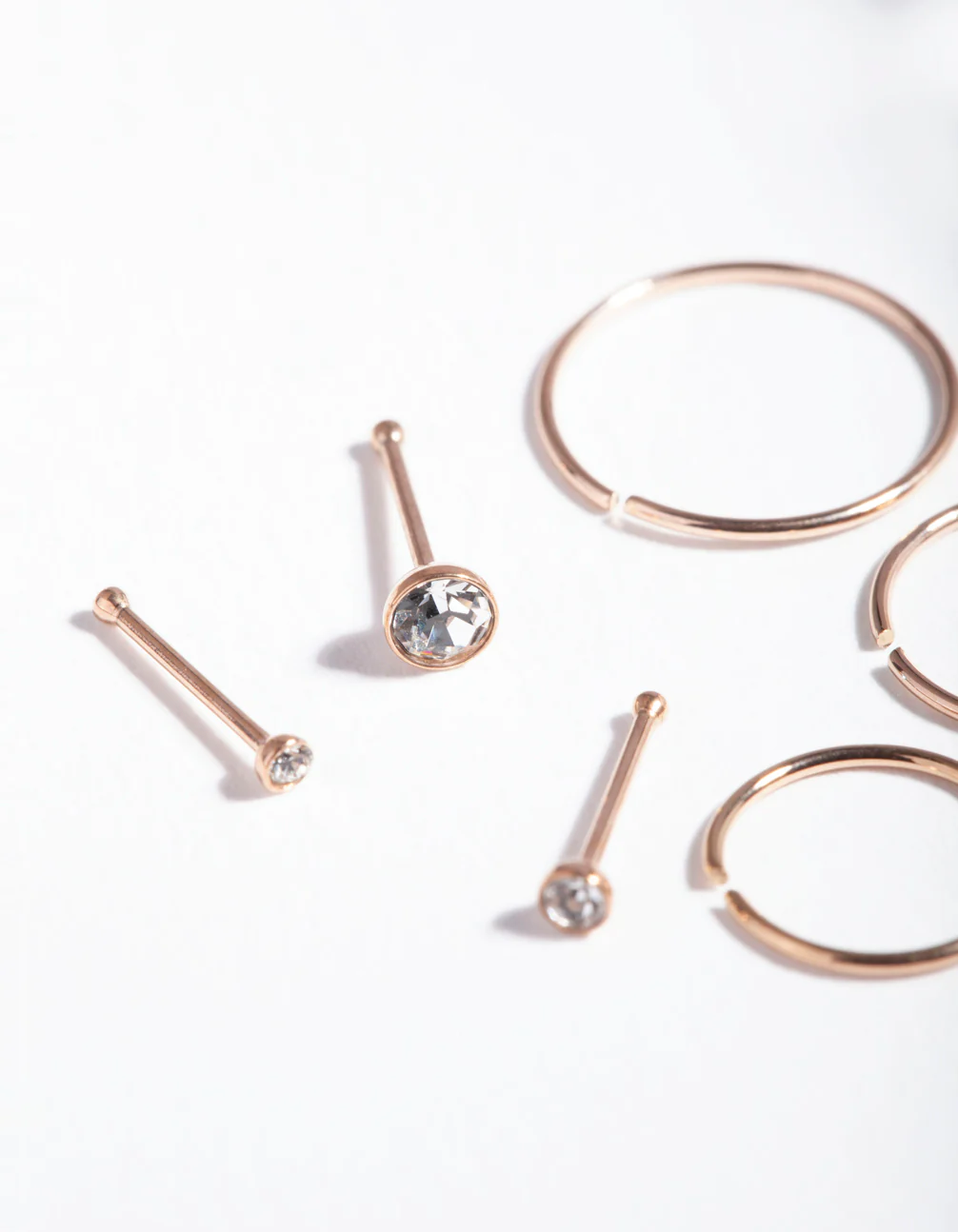 Rose Gold Surgical Steel Nose Jewellery 6-Pack - Image 3