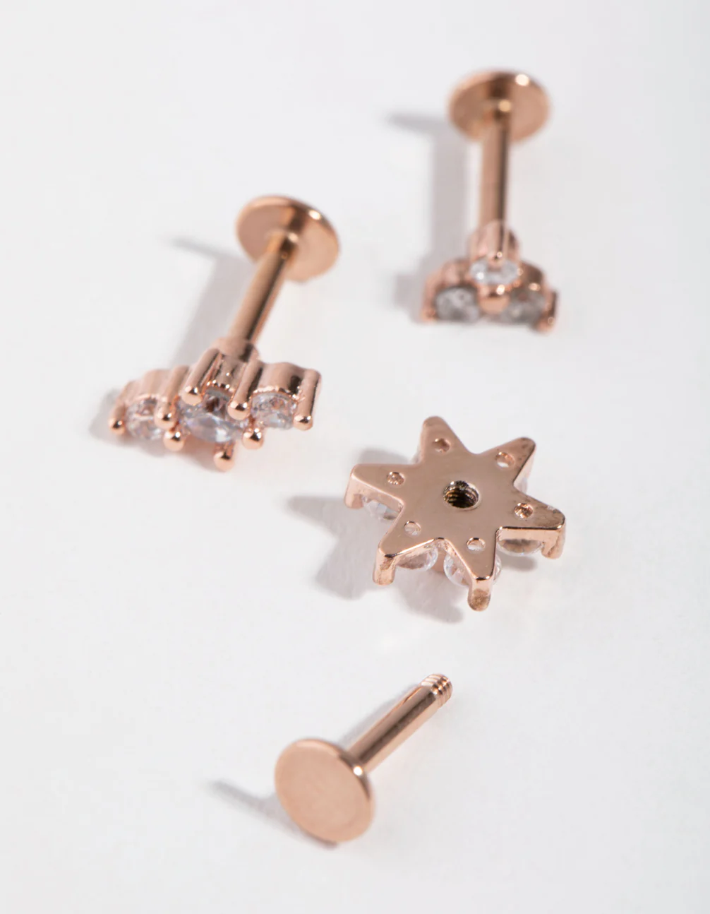Rose Gold Surgical Steel Flower Flat Back Pack - Image 2