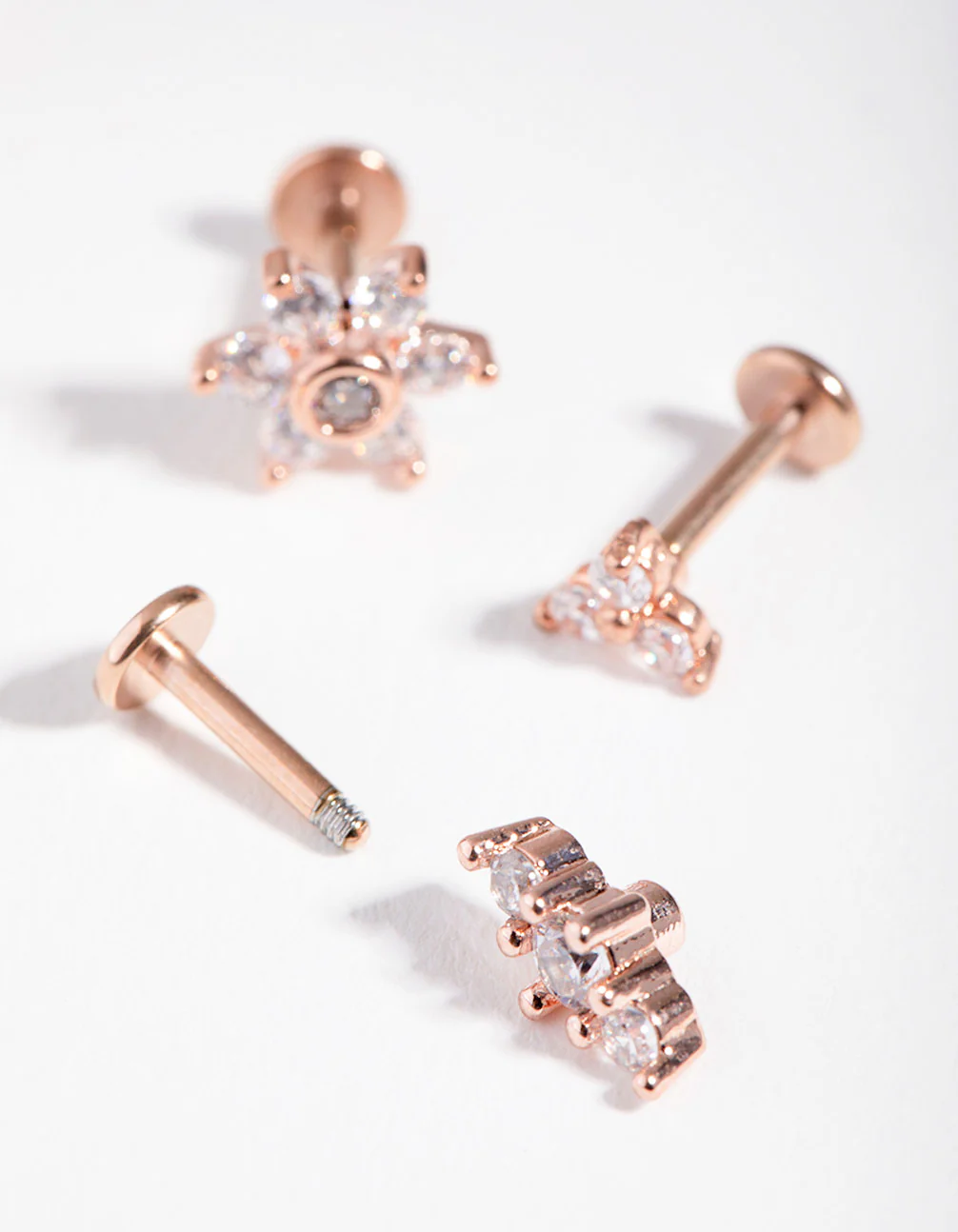 Rose Gold Surgical Steel Flower Flat Back Pack - Image 3