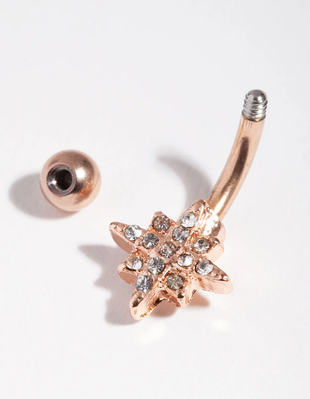 Rose Gold Surgical Steel Starburst Mini Bellybutton Ring - Image 3