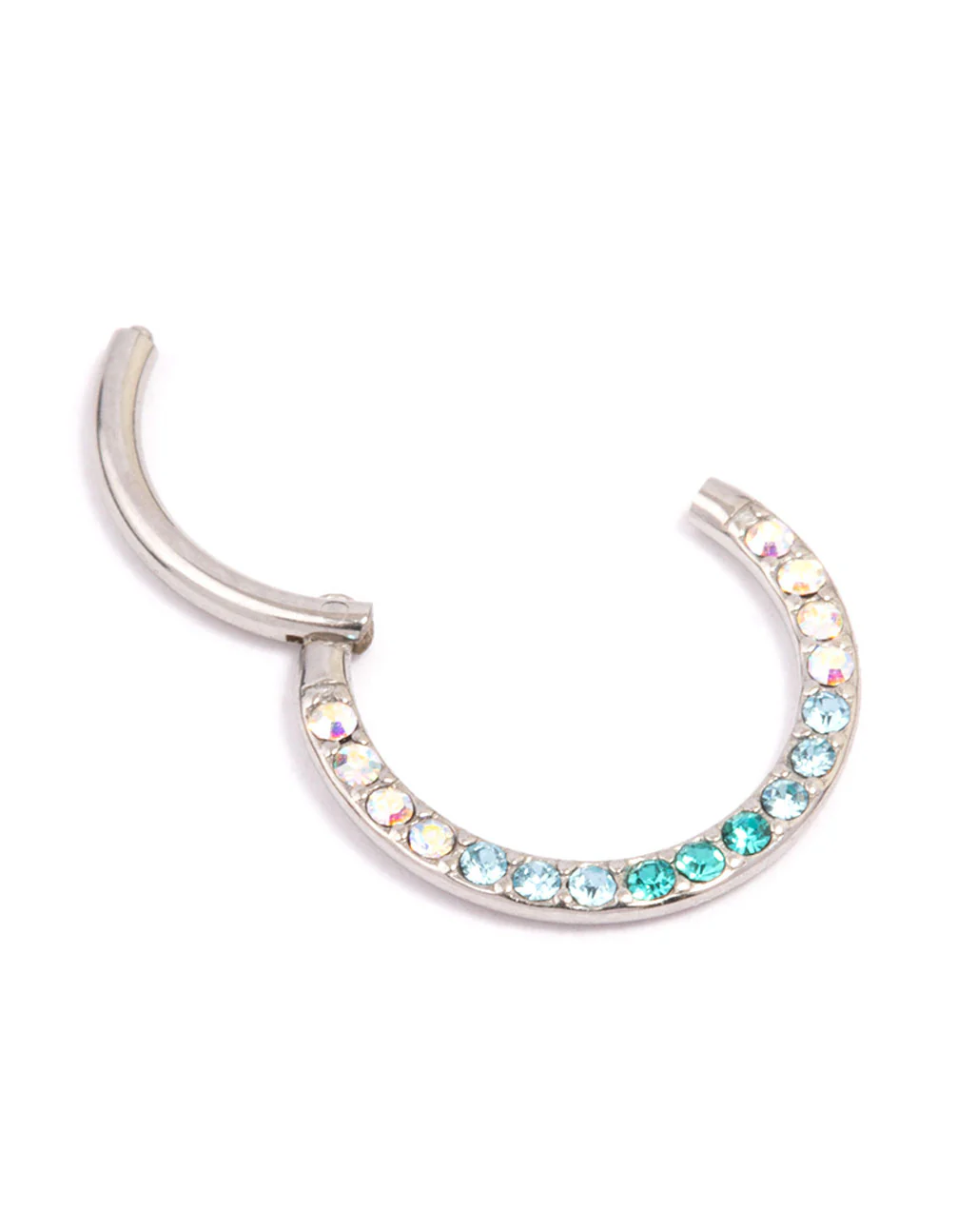 Surgical Steel Ombre Pave Clicker Ring - Image 2