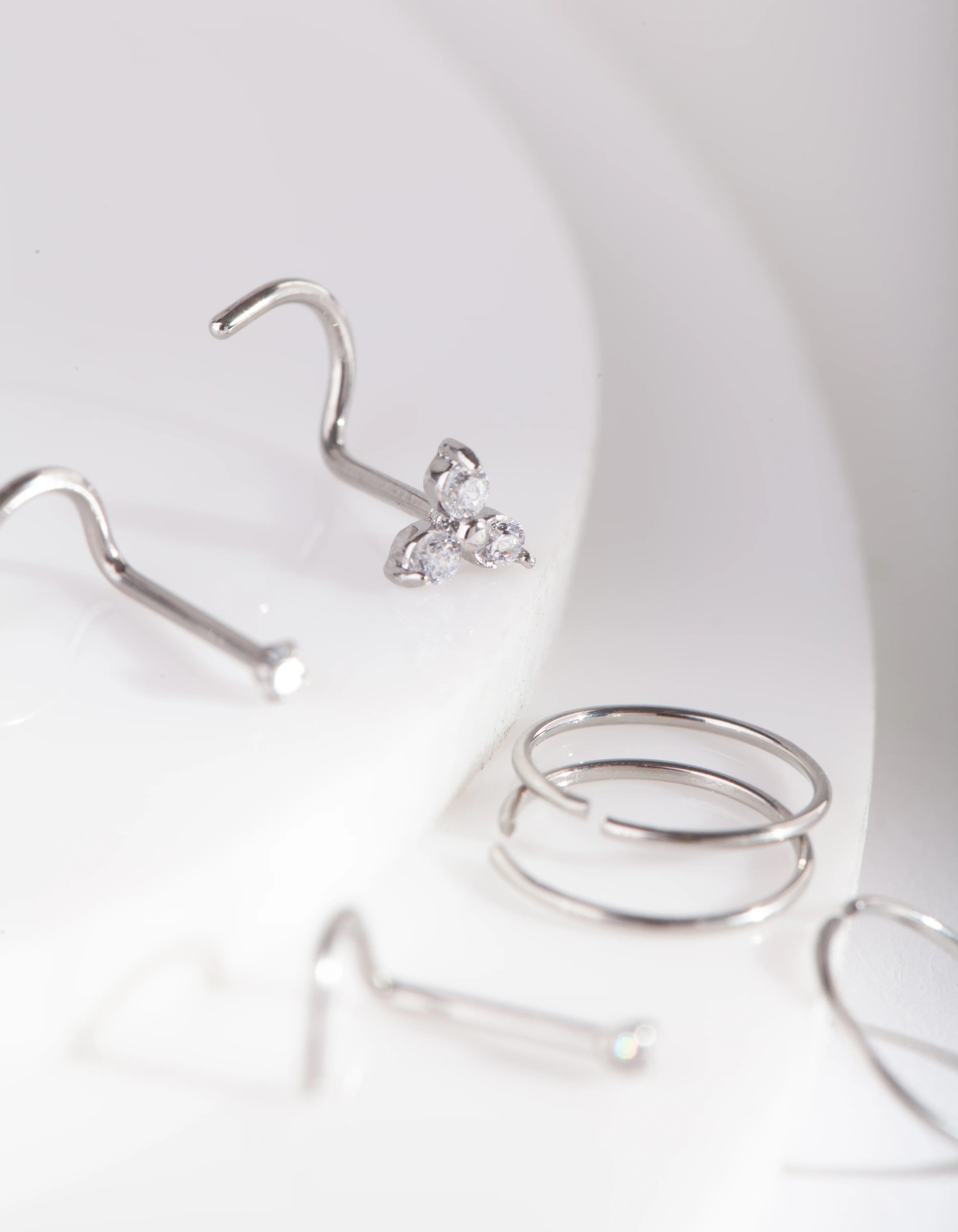 Surgical Steel Nose Ring & Stud 6-Pack - Image 2