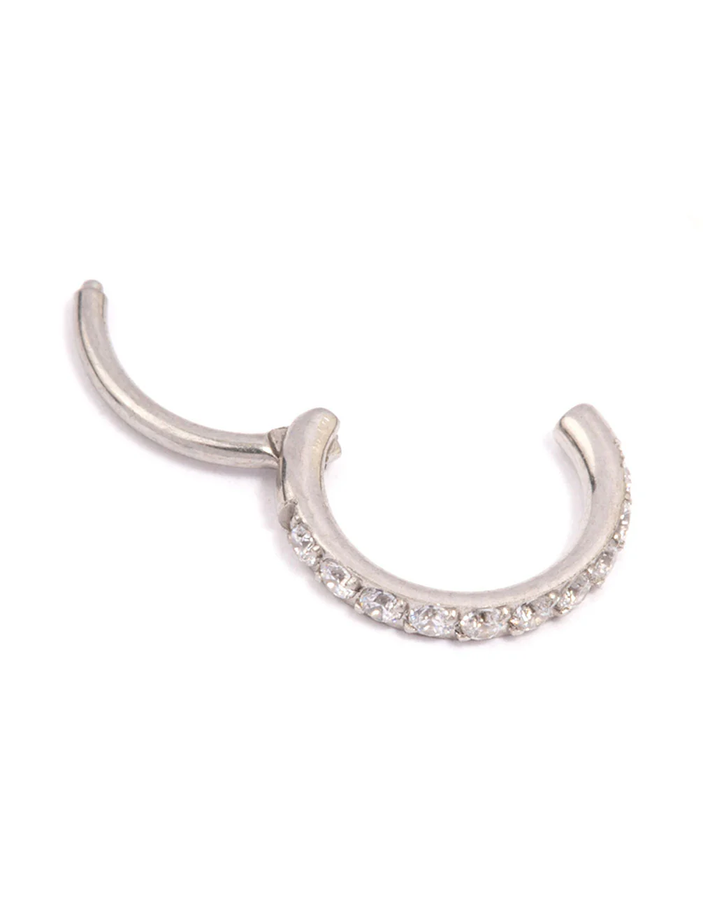 Surgical Steel Pave Clicker Ring 6mm - Image 2
