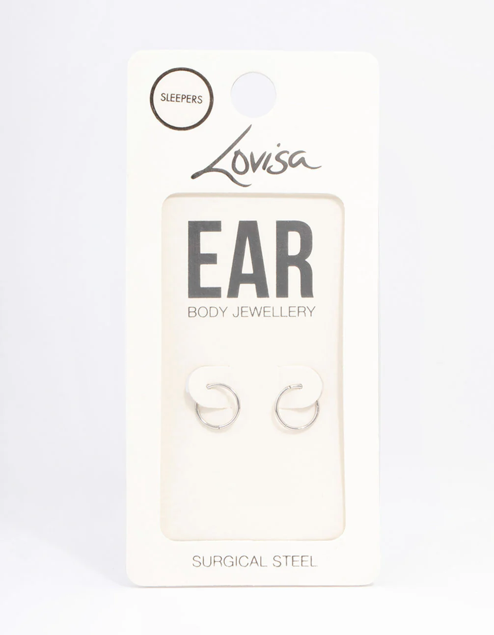 Surgical Steel Fine Sleeper Earrings 8mm - Image 3