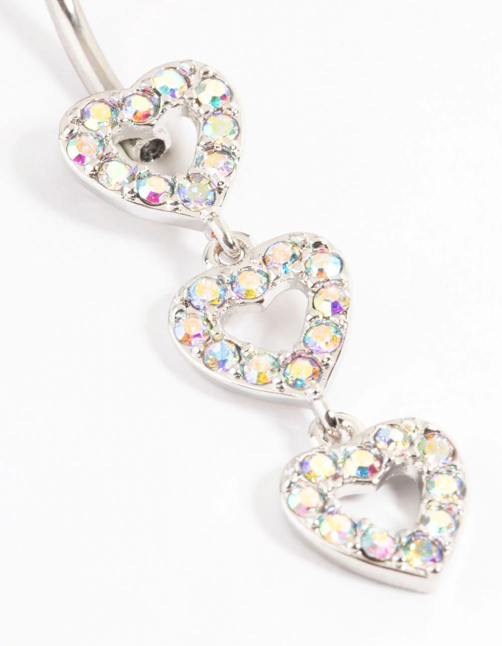 Surgical Steel Double Heart Belly Ring - Image 2