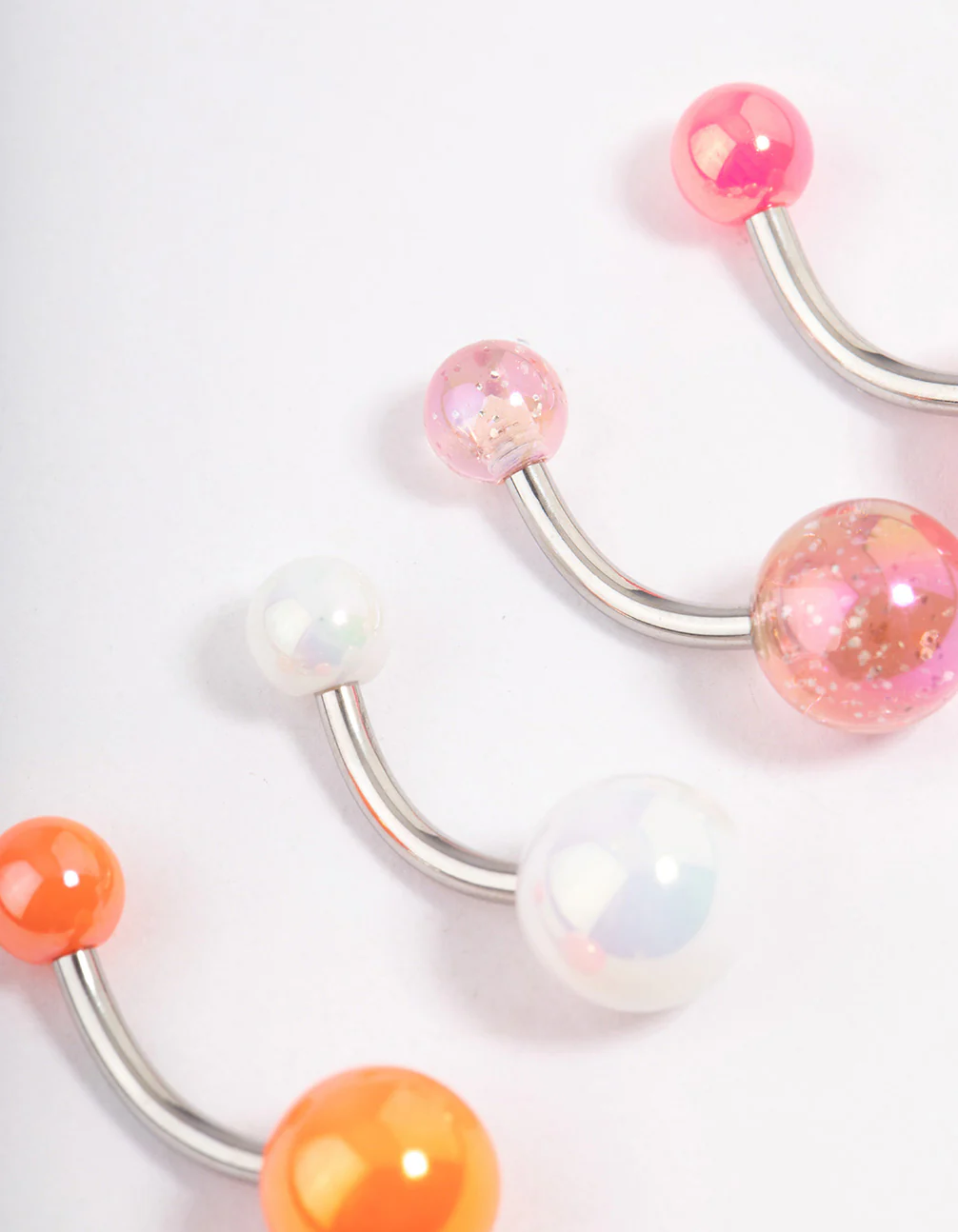 Surgical Steel Acrylic Belly Ring 4-Pack - Image 2