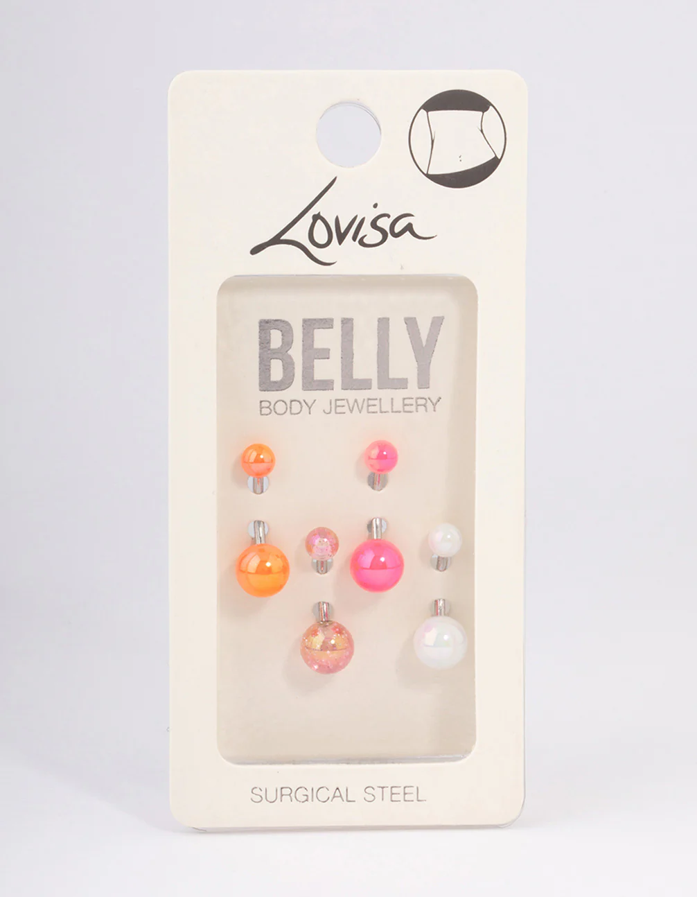 Surgical Steel Acrylic Belly Ring 4-Pack - Image 3
