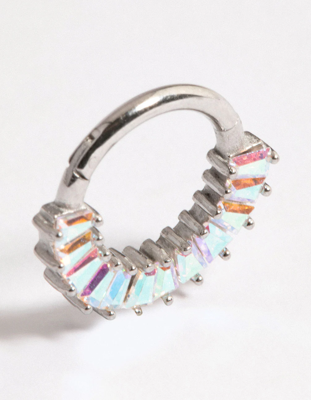 Surgical Steel Baguette Stone Clicker Ring - Image 2
