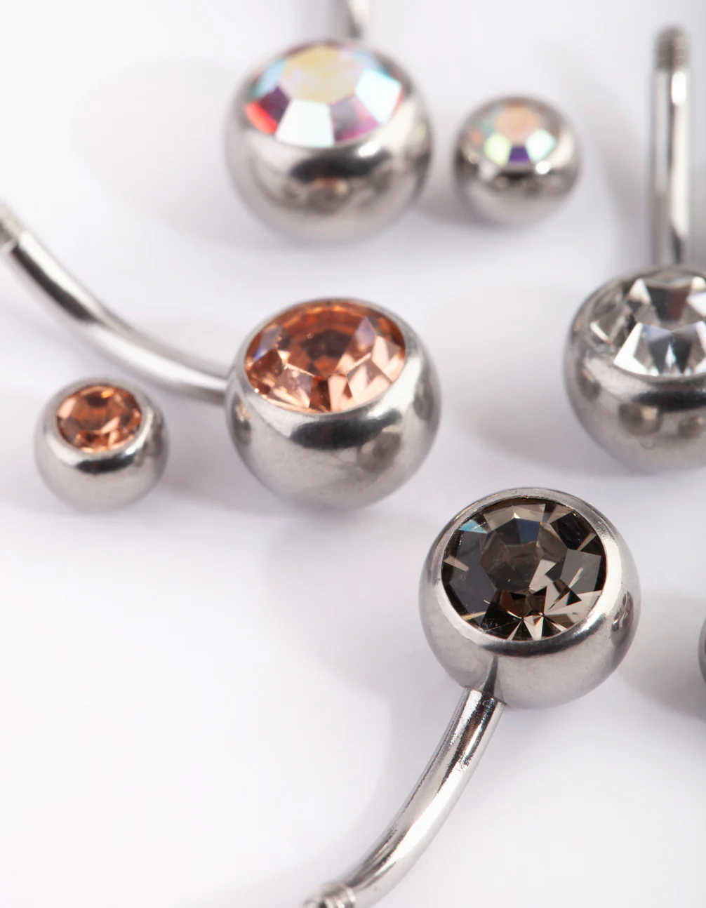 Surgical Steel Diamante Belly Ring 4-Pack - Image 3