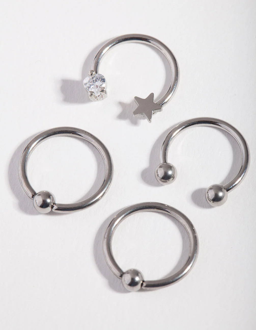 Surgical Steel Silver Celestial Mixed Earring 4-Pack - Image 2