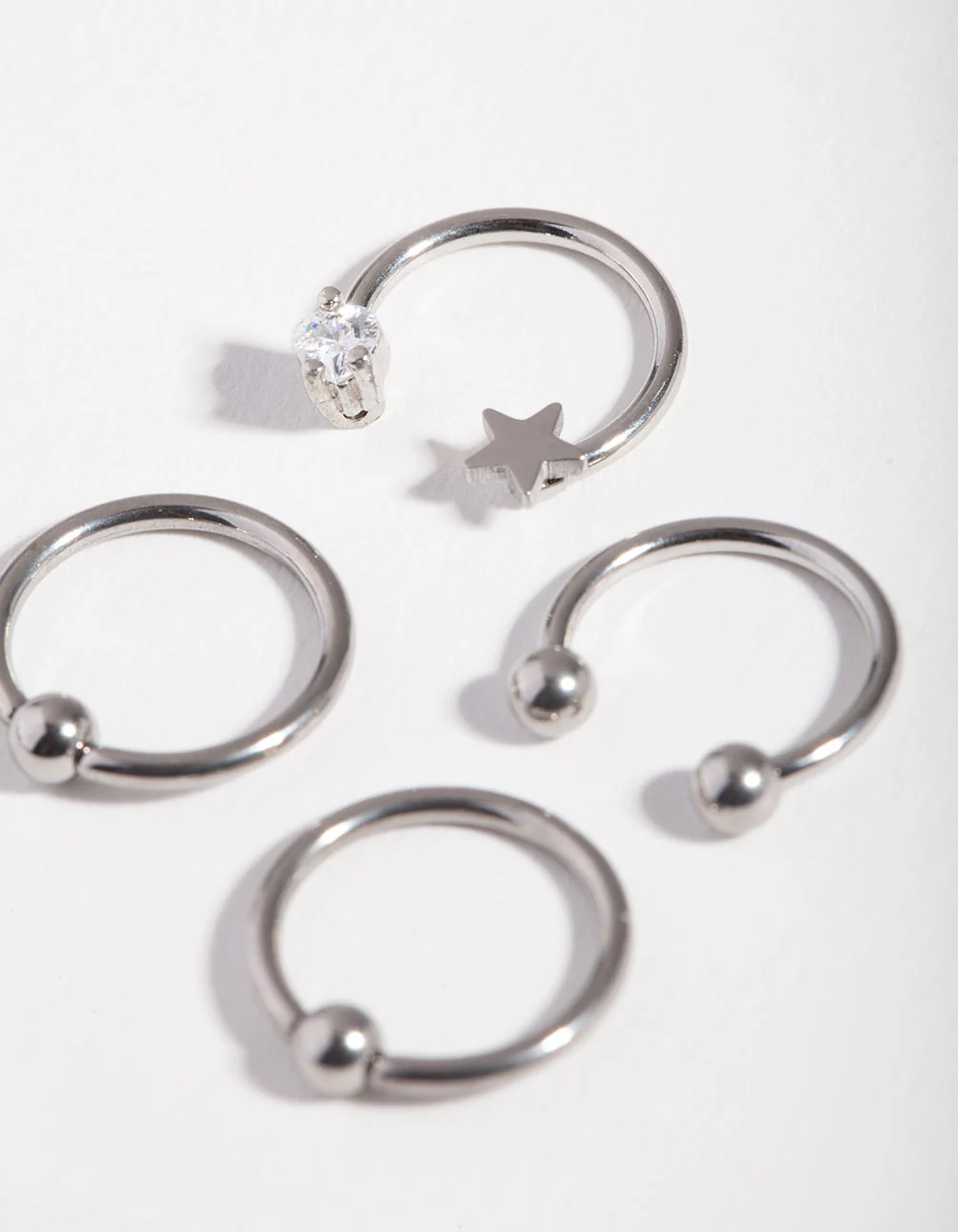 Surgical Steel Silver Celestial Mixed Earring 4-Pack - Image 3