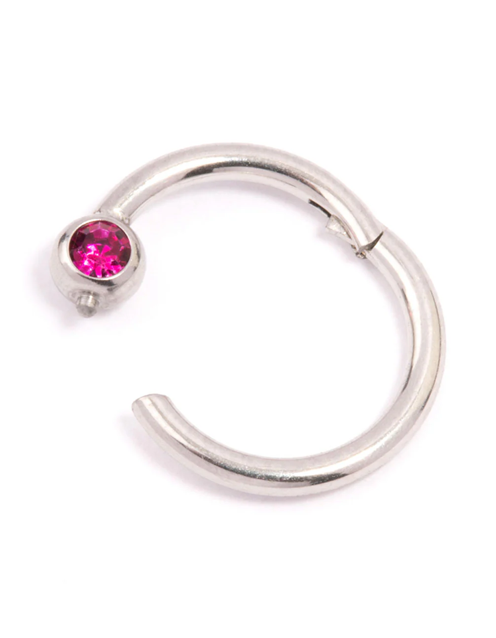 Surgical Steel Crystal Ball Clicker Ring - Image 2