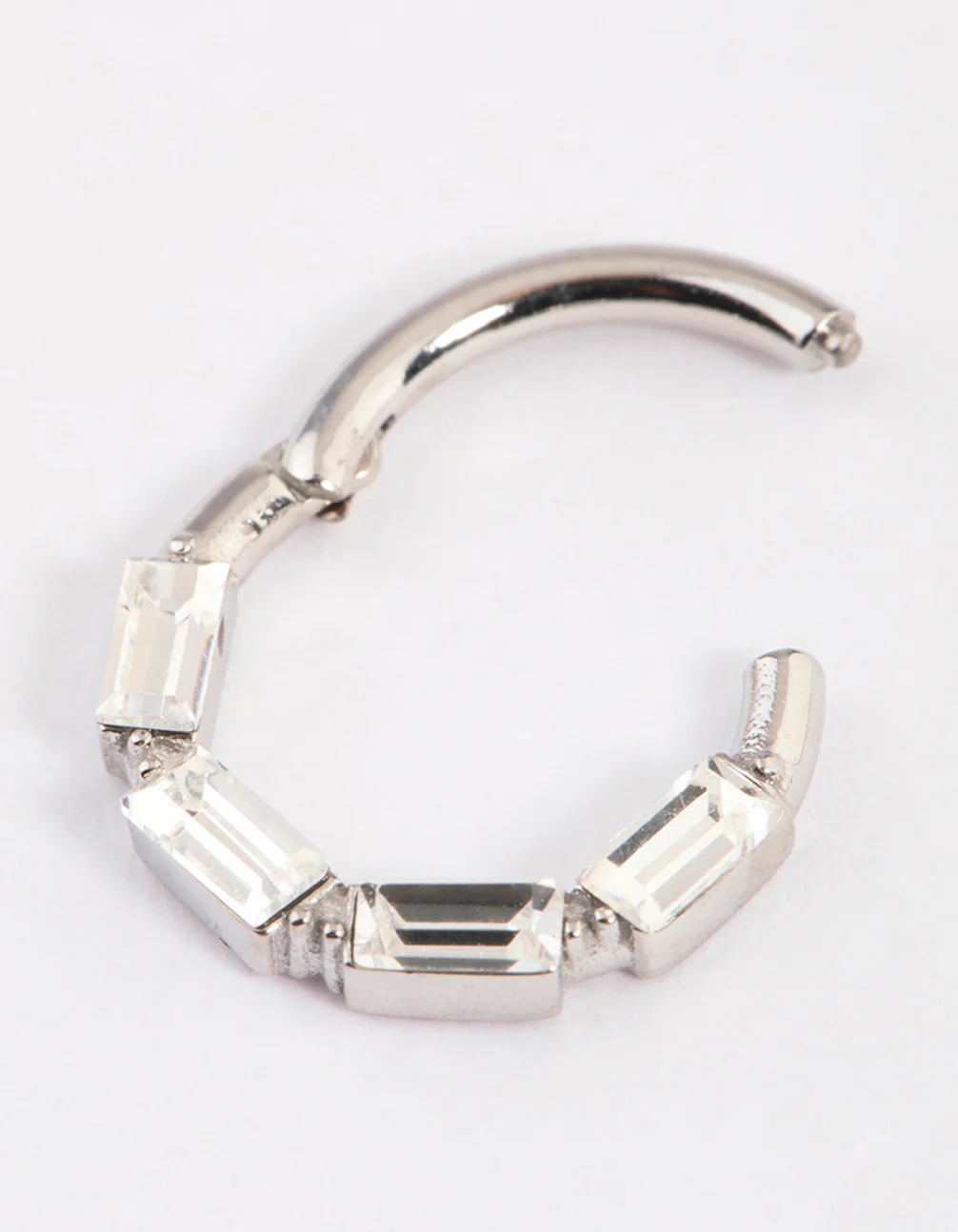 Surgical Steel Crystal Baguette Clicker Ring - Image 2