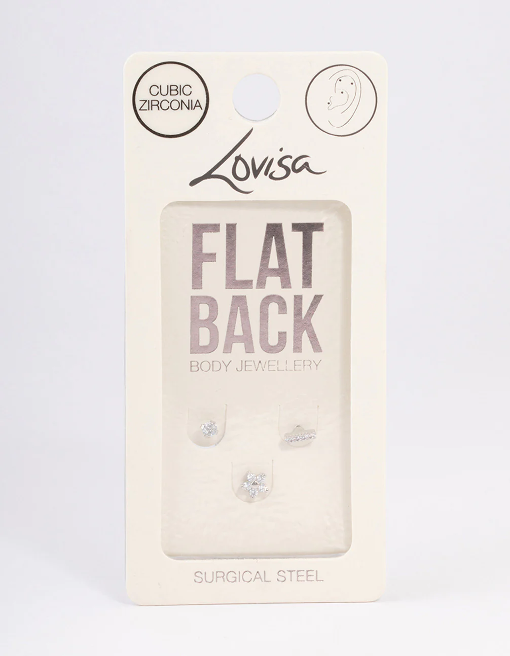 Surgical Steel Cubic Zirconia Floral Flat Back Pack - Image 3