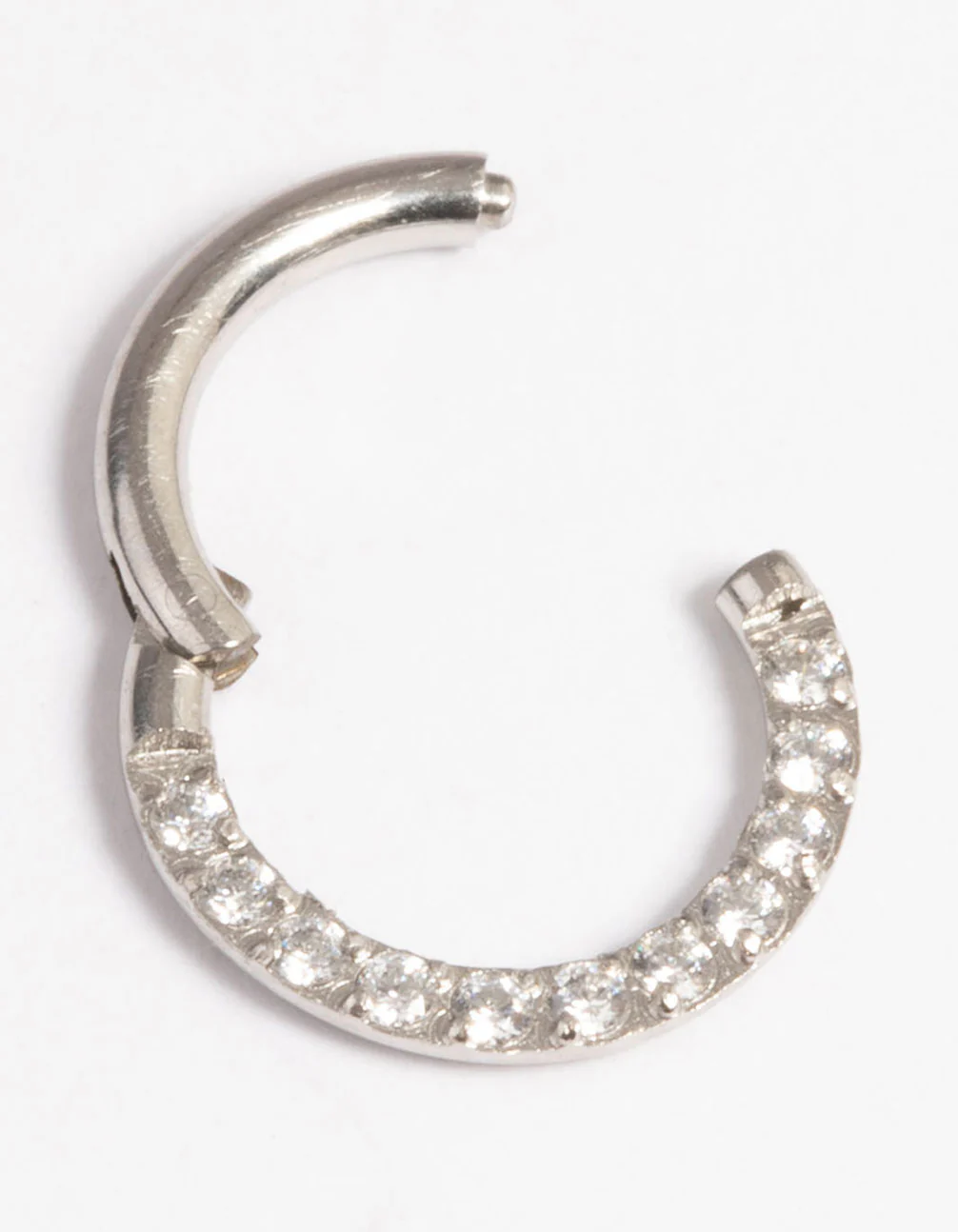Surgical Steel Cubic Zirconia Clicker Ring 7mm - Image 3