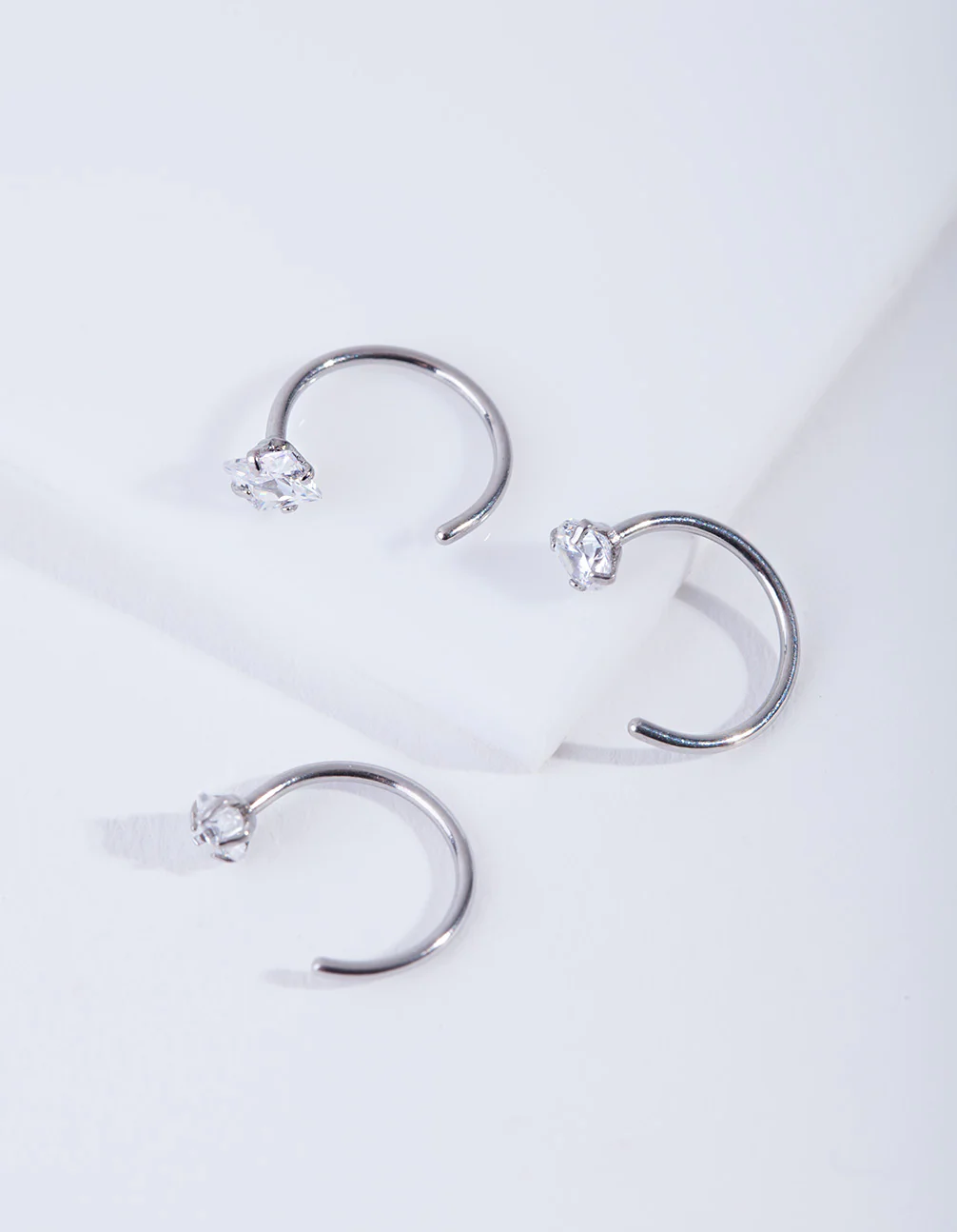 Surgical Steel Crystal Nail Nose Ring Pack - Image 2