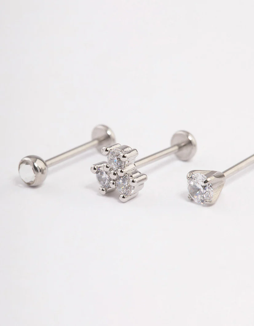 Surgical Steel Cubic Zirconia Fan Flat Back Pack - Image 2