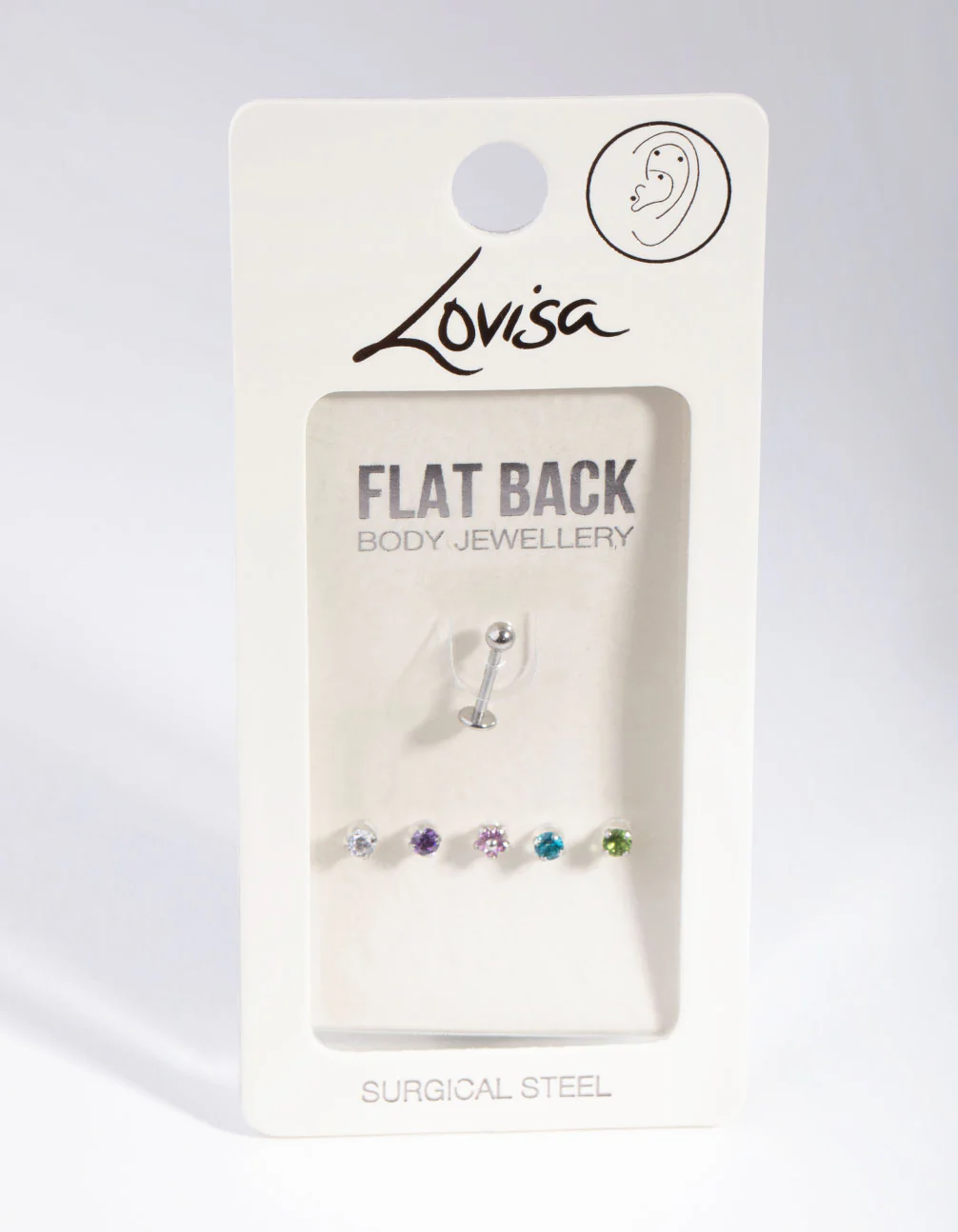 Surgical Steel Cubic Zircona Flower Flat Back 6-Pack - Image 3
