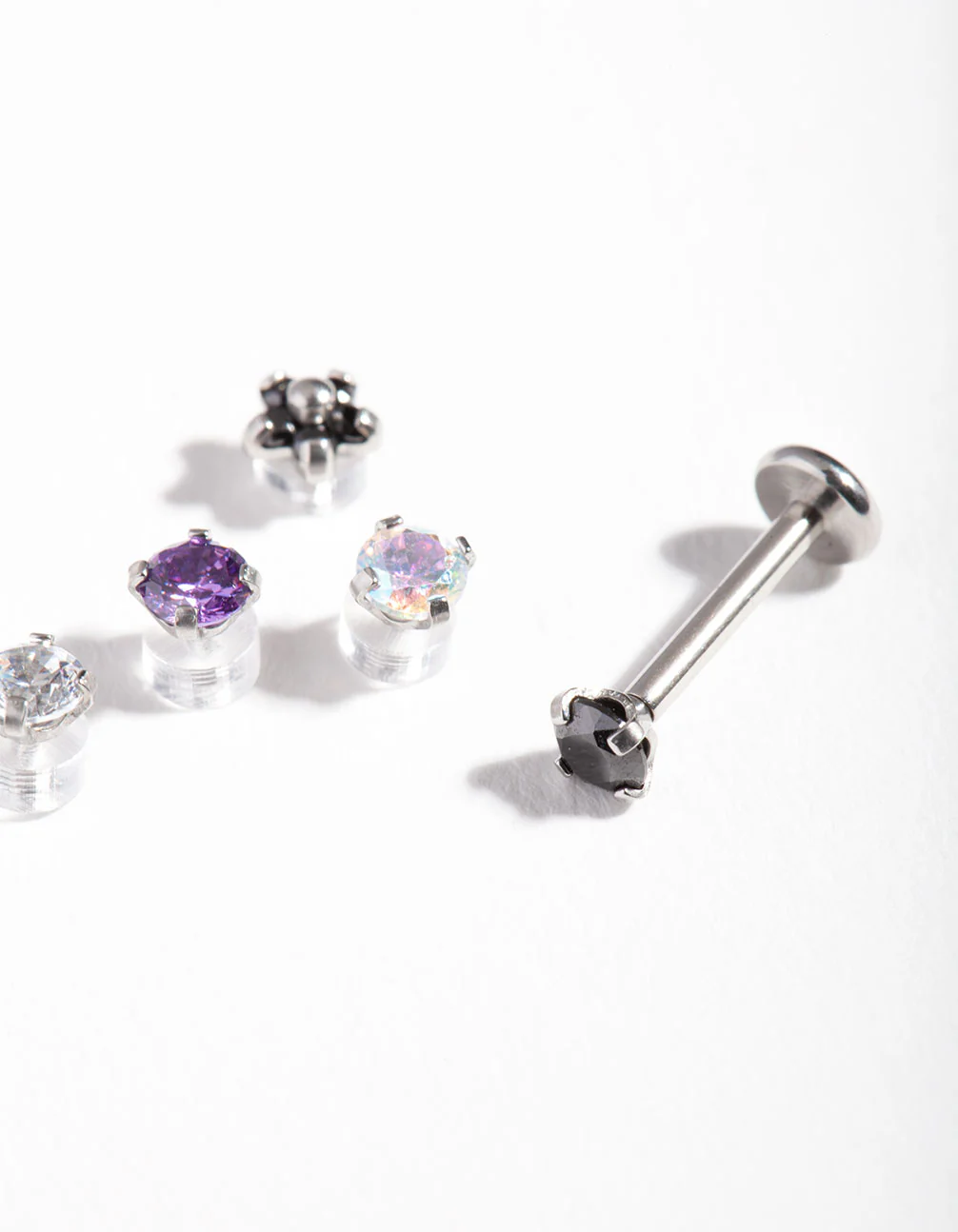Surgical Steel Single Flat Back Bar & Interchangeable Ends 6-Pack - Image 2