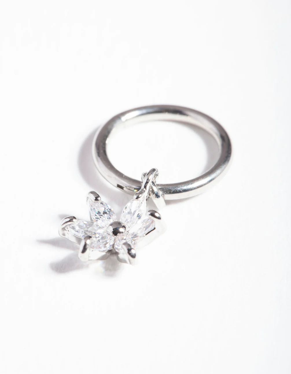 Surgical Steel Cubic Zirconia Flower Charm Clicker - Image 2