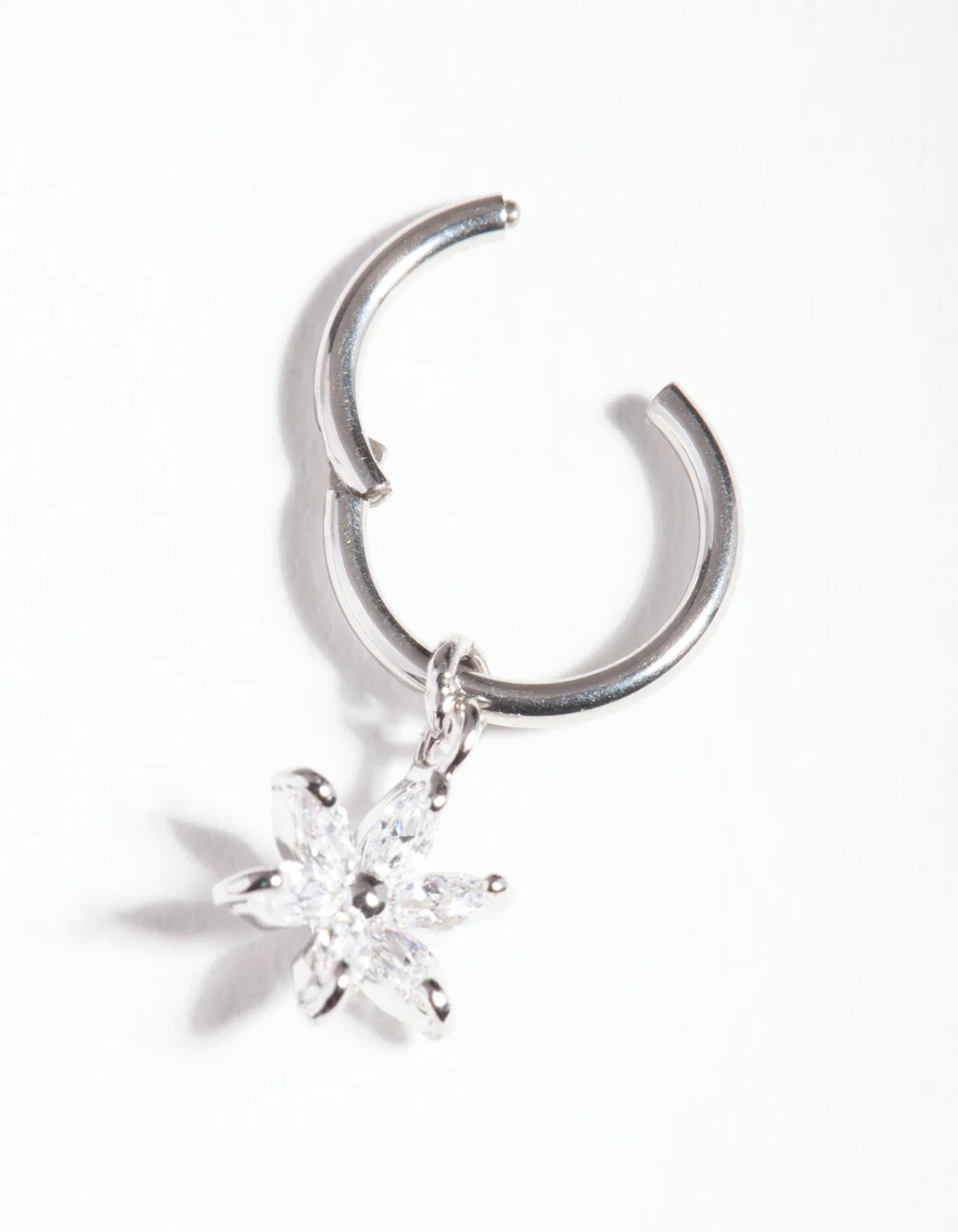 Surgical Steel Cubic Zirconia Flower Charm Clicker - Image 3