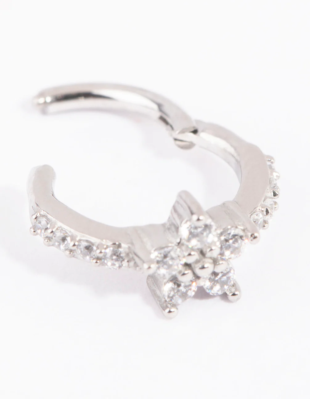 Surgical Steel Cubic Zirconia Flower Clicker - Image 3