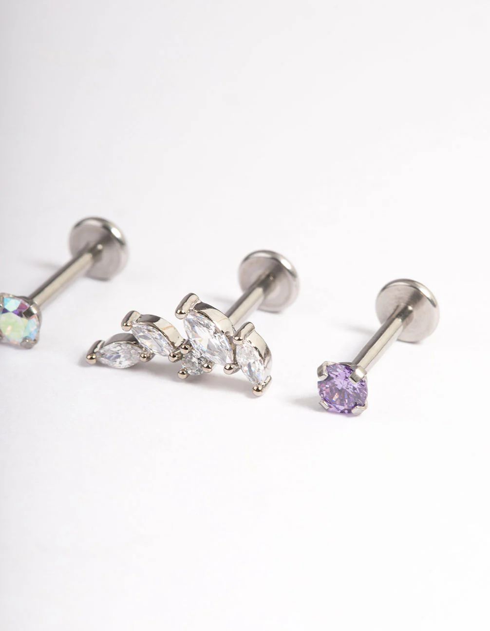 Surgical Steel Cubic Zirconia Marquise Leaf Flat Back Pack - Image 3