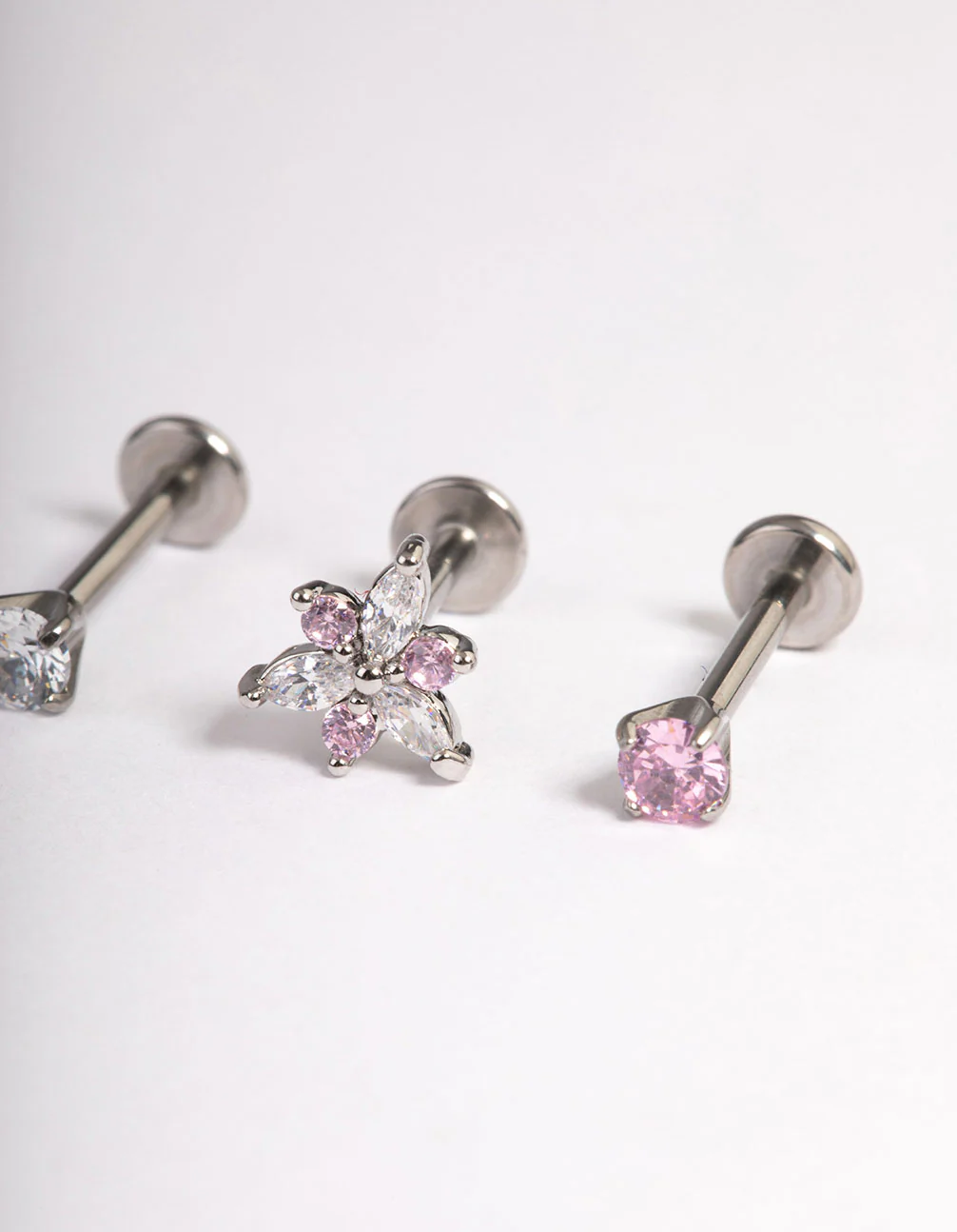 Surgical Steel Cubic Zirconia Marquise Flower Flat Back Pack - Image 3
