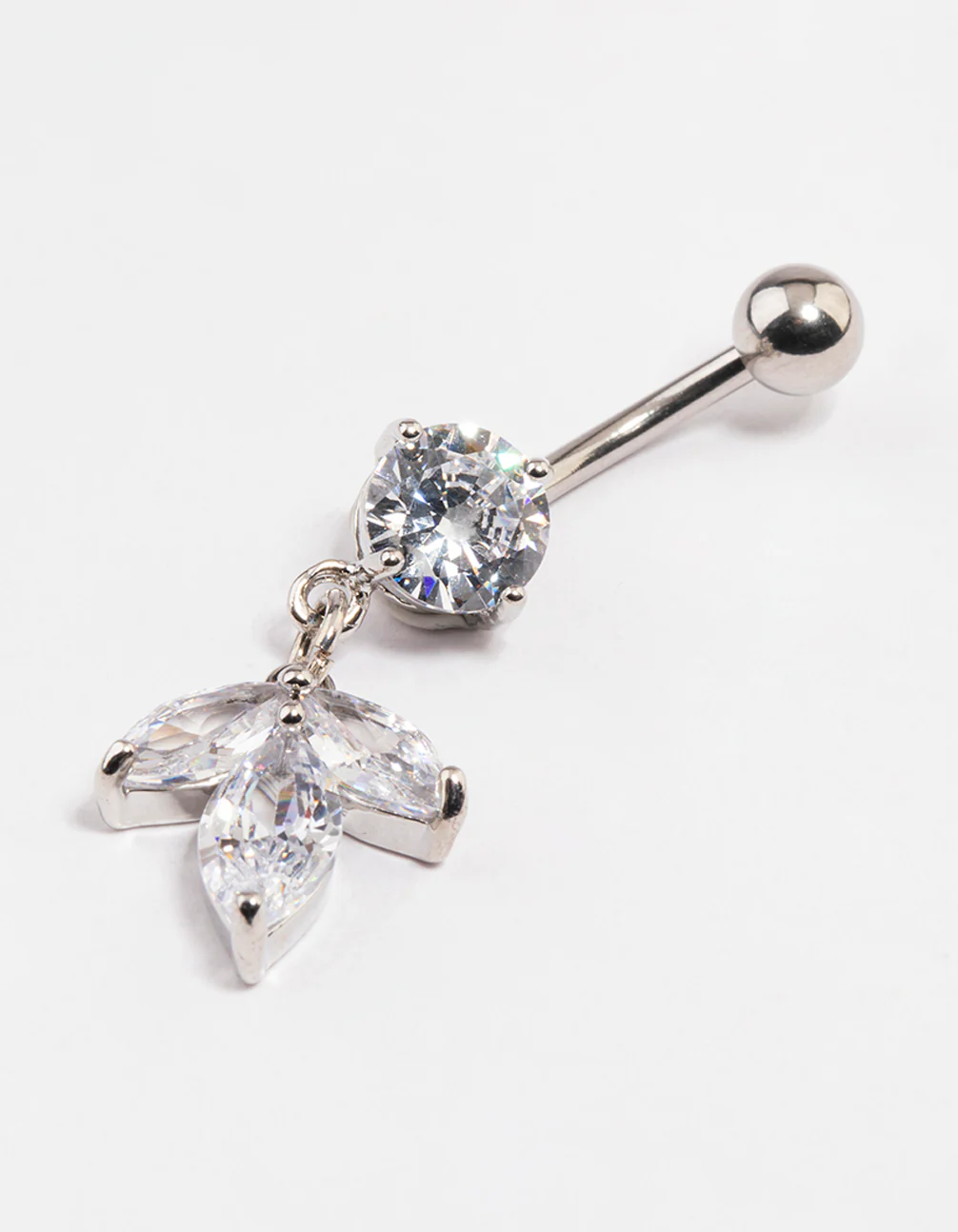 Surgical Steel Petal Drop Belly Ring - Image 2
