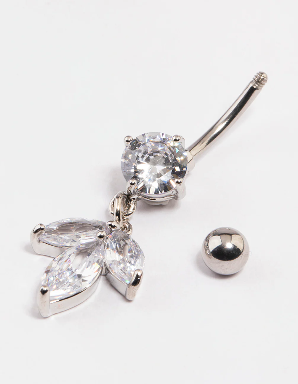 Surgical Steel Petal Drop Belly Ring - Image 3