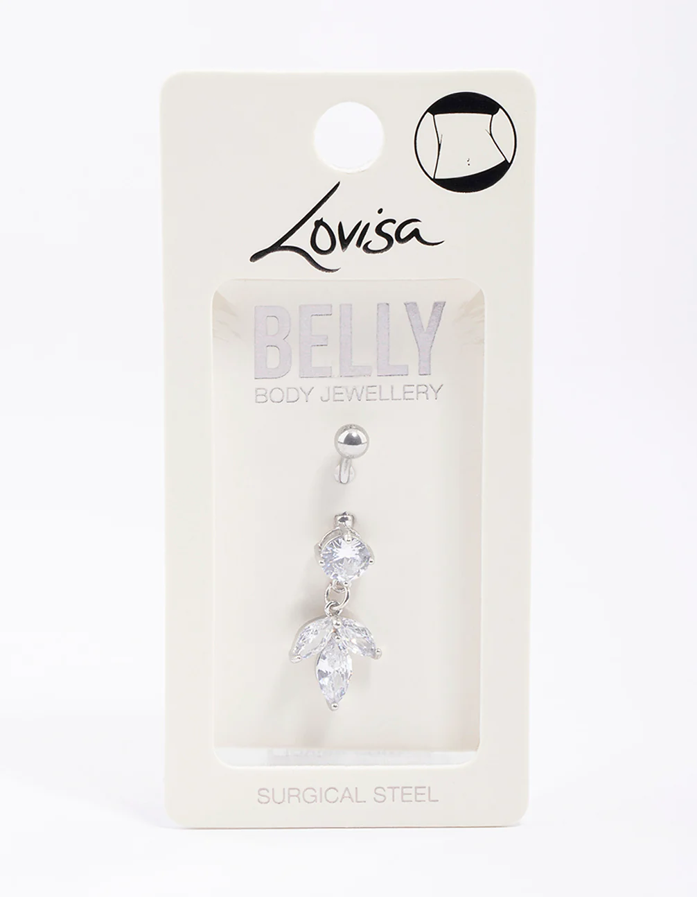Surgical Steel Petal Drop Belly Ring - Image 4