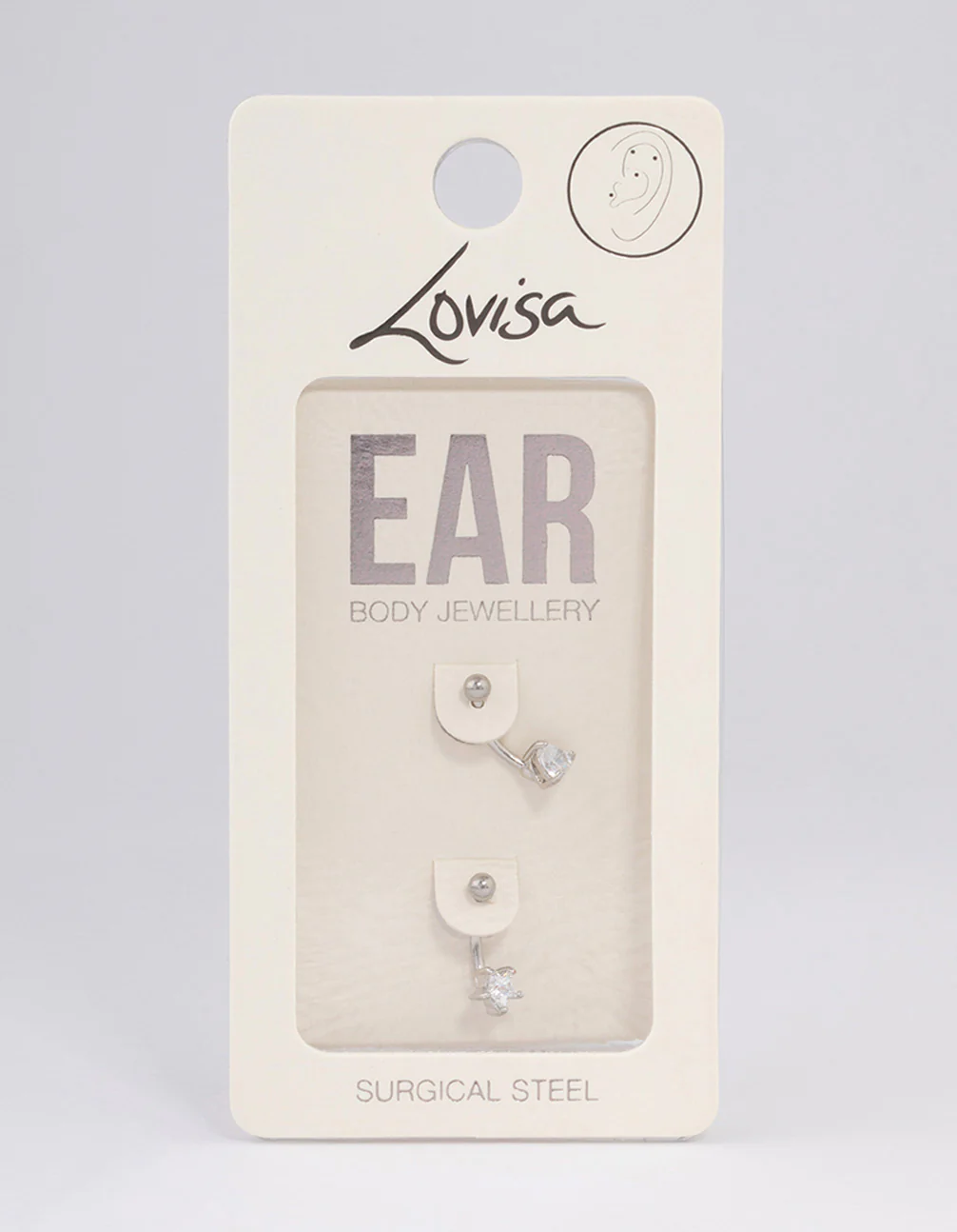 Surgical Steel Cubic Zirconia Star Claw Earrings Pack - Image 3