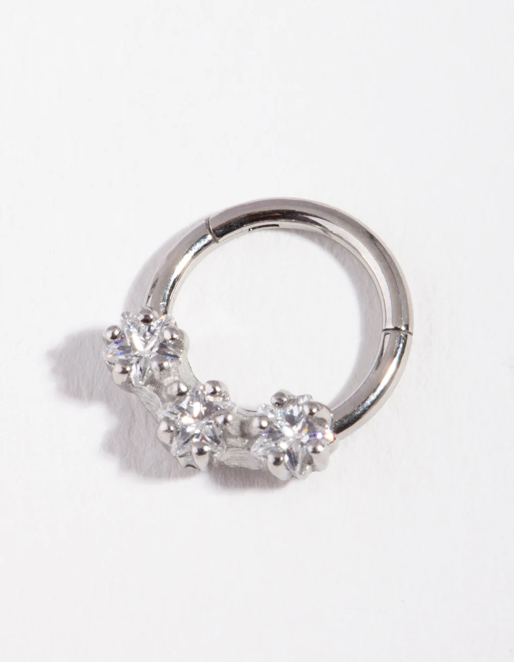 Surgical Steel Cubic Zirconia Triple Star Clicker - Image 2