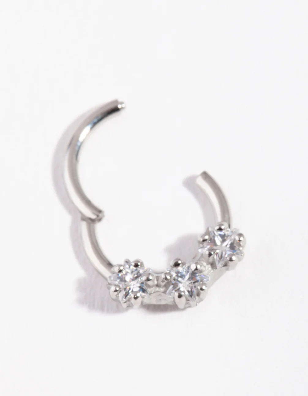 Surgical Steel Cubic Zirconia Triple Star Clicker - Image 3