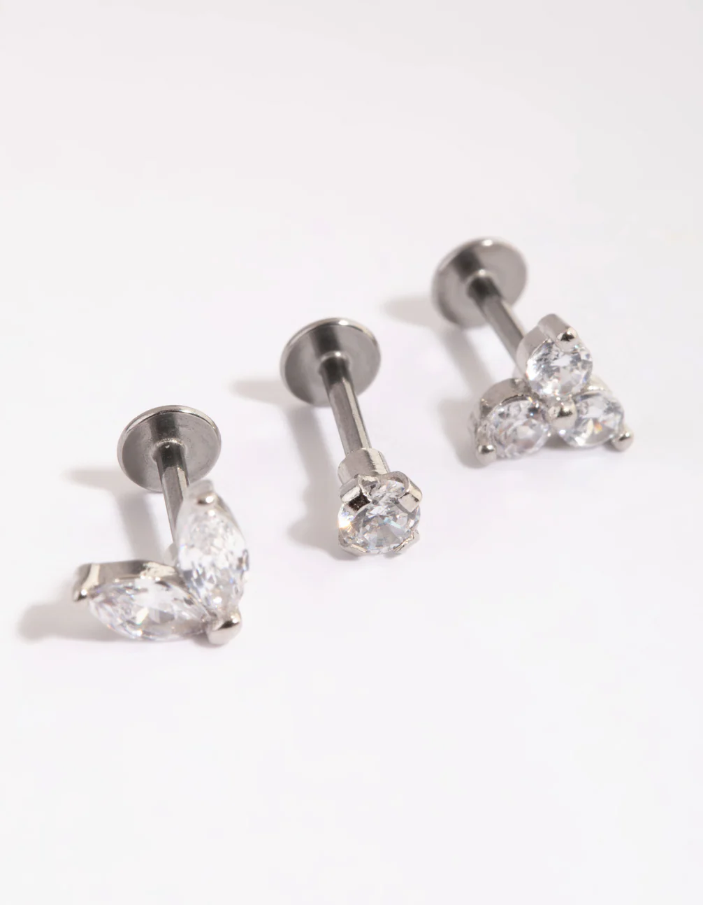 Surgical Steel Cubic Zirconia Dainty Flat Back Pack - Image 2