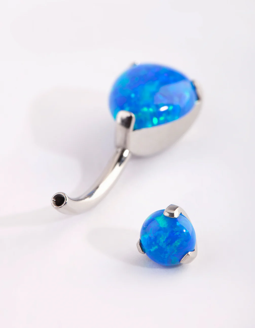 Surgical Steel Opal Belly Bar - Image 3