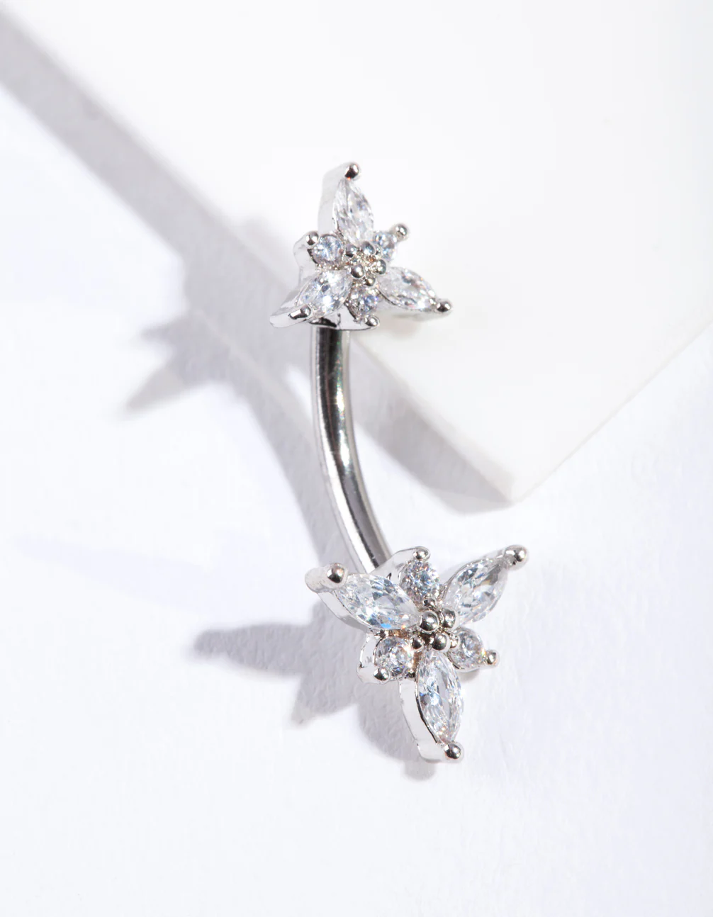Surgical Steel Marquise Flower Belly Bar - Image 2