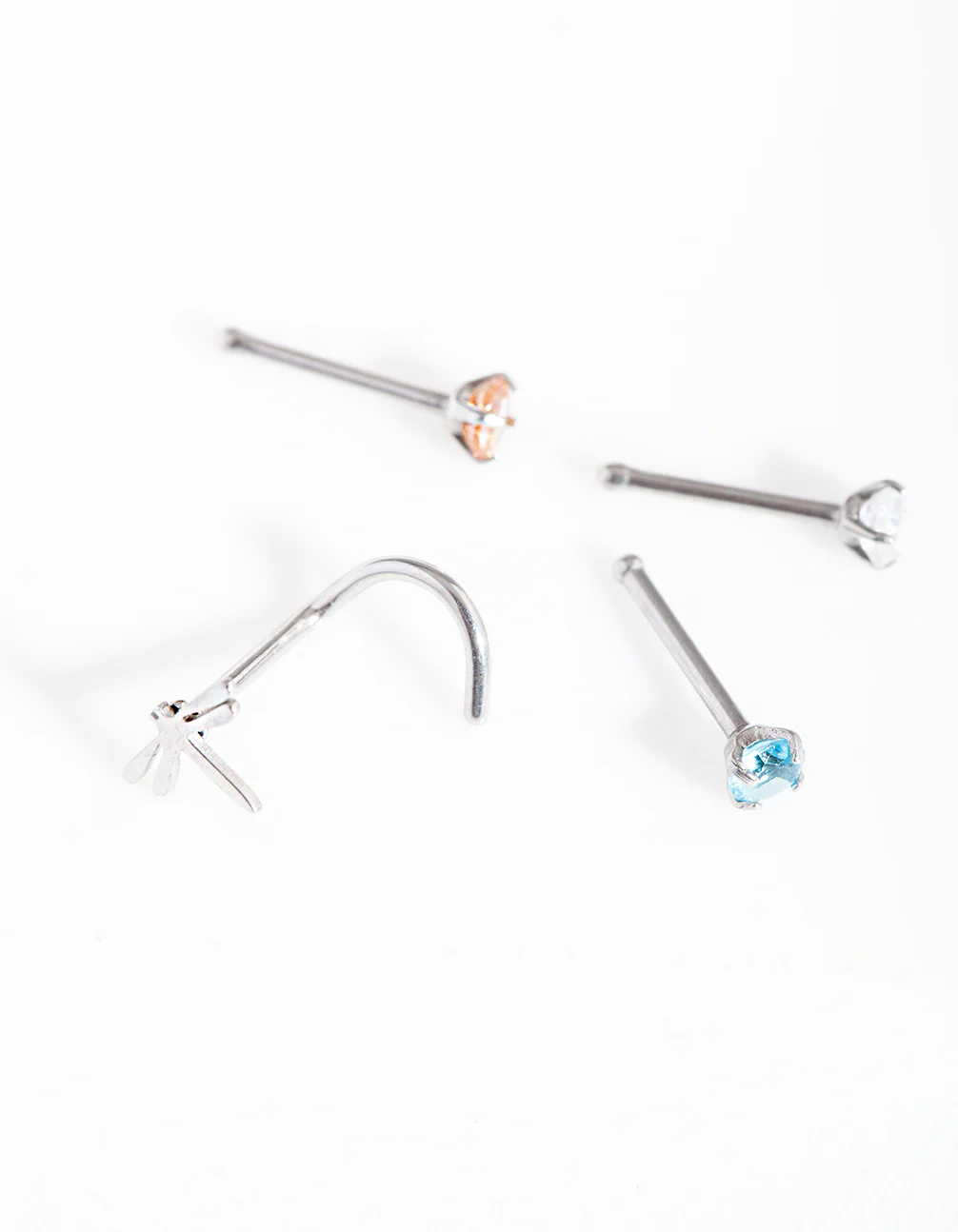 Surgical Steel Dragonfly Diamante Nose 4-Pack - Image 2