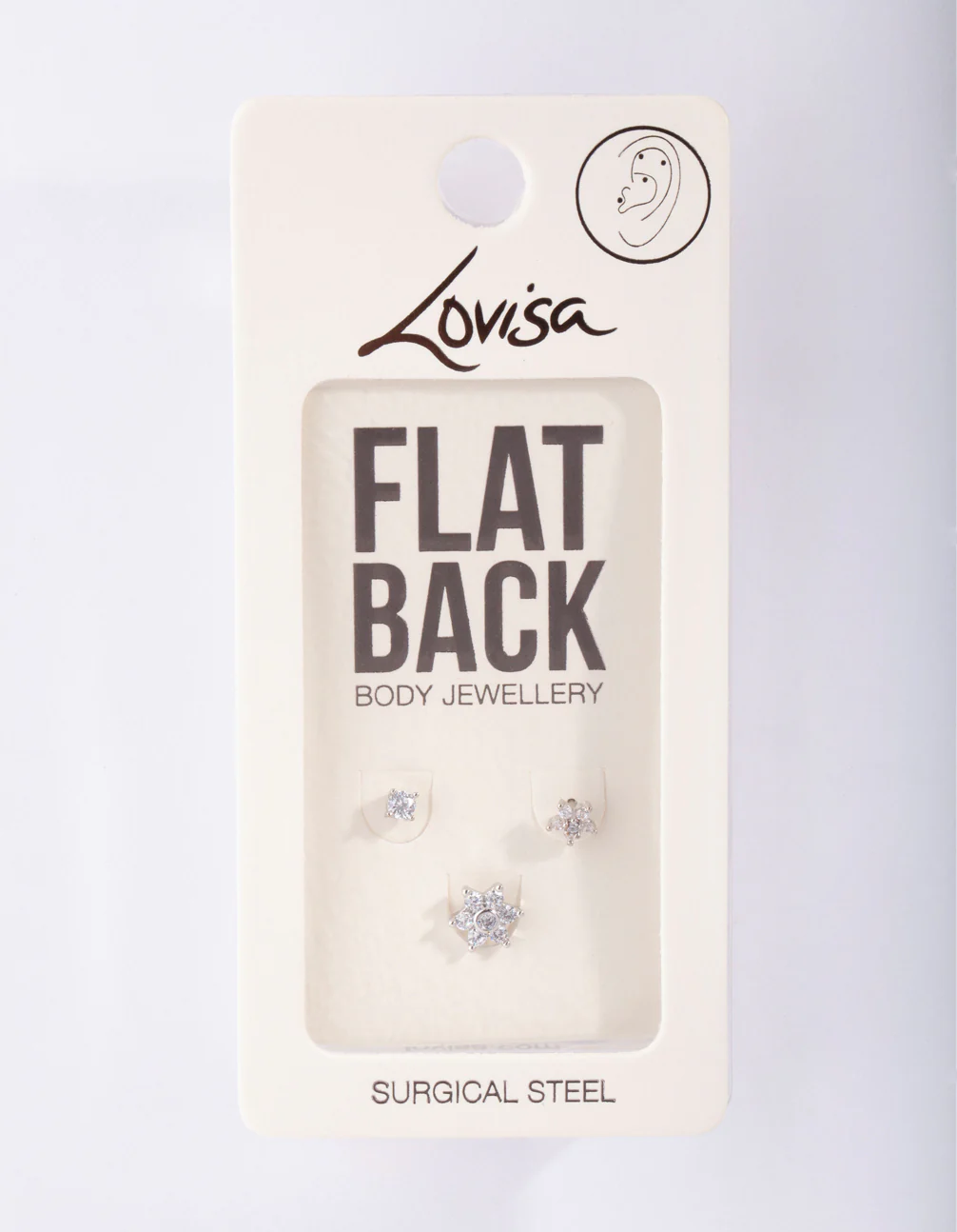 Surgical Steel Fine Flower Flat Back Pack - Image 3