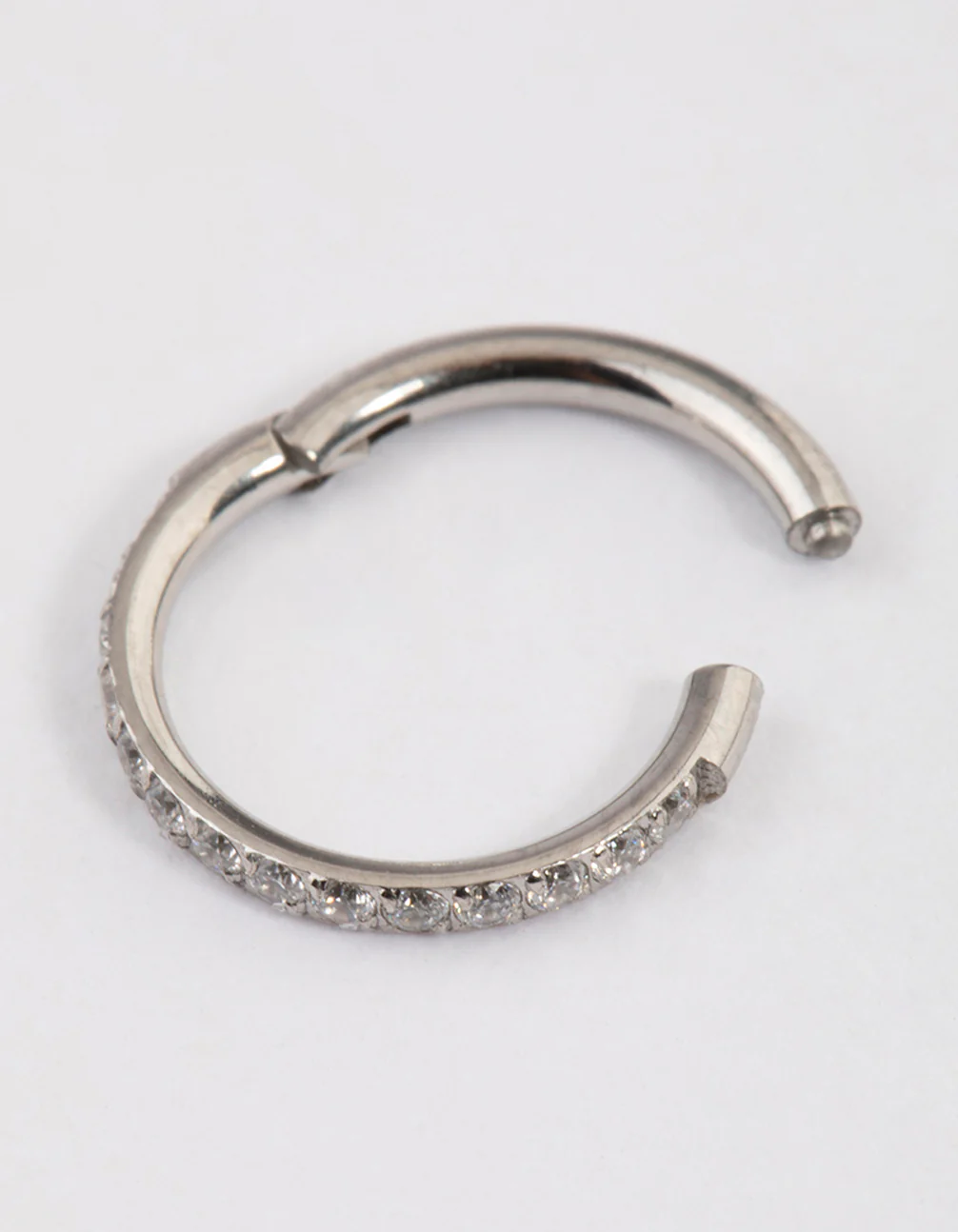 Surgical Steel Fine Pave Band Clicker Ring - Image 2