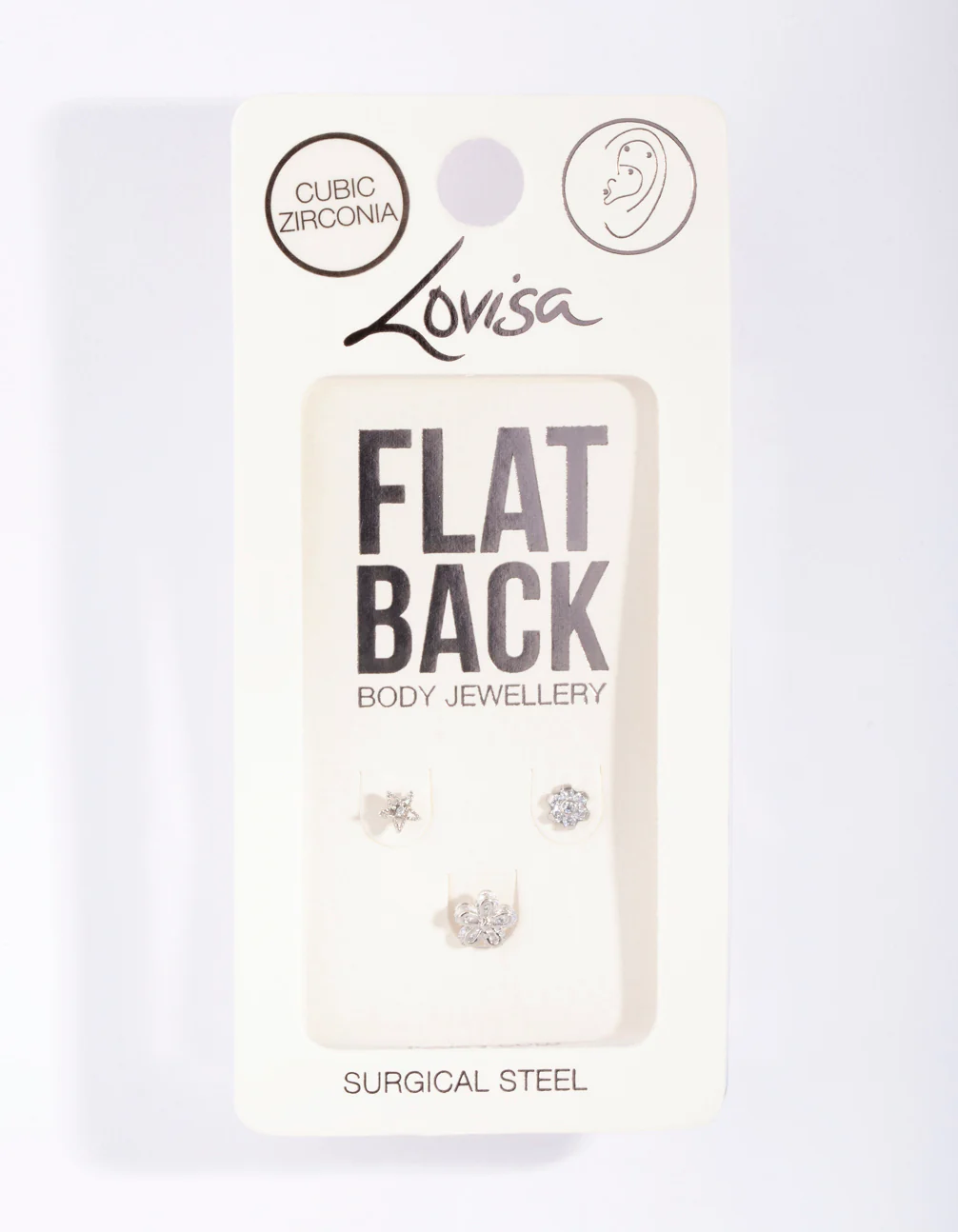 Surgical Steel Cubic Zirconia Cartilage Earring Pack - Image 3