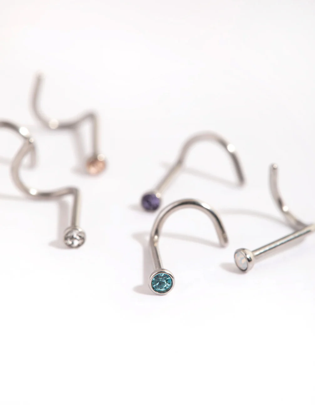 Surgical Steel Frosty Nose Stud 6-Pack - Image 2