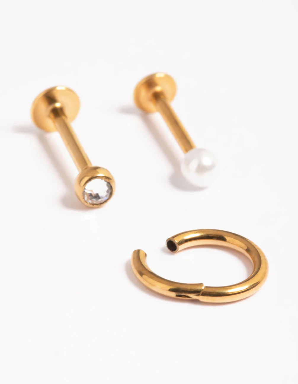 Surgical Steel Faux Pearl Clicker Earrings Pack - Image 2