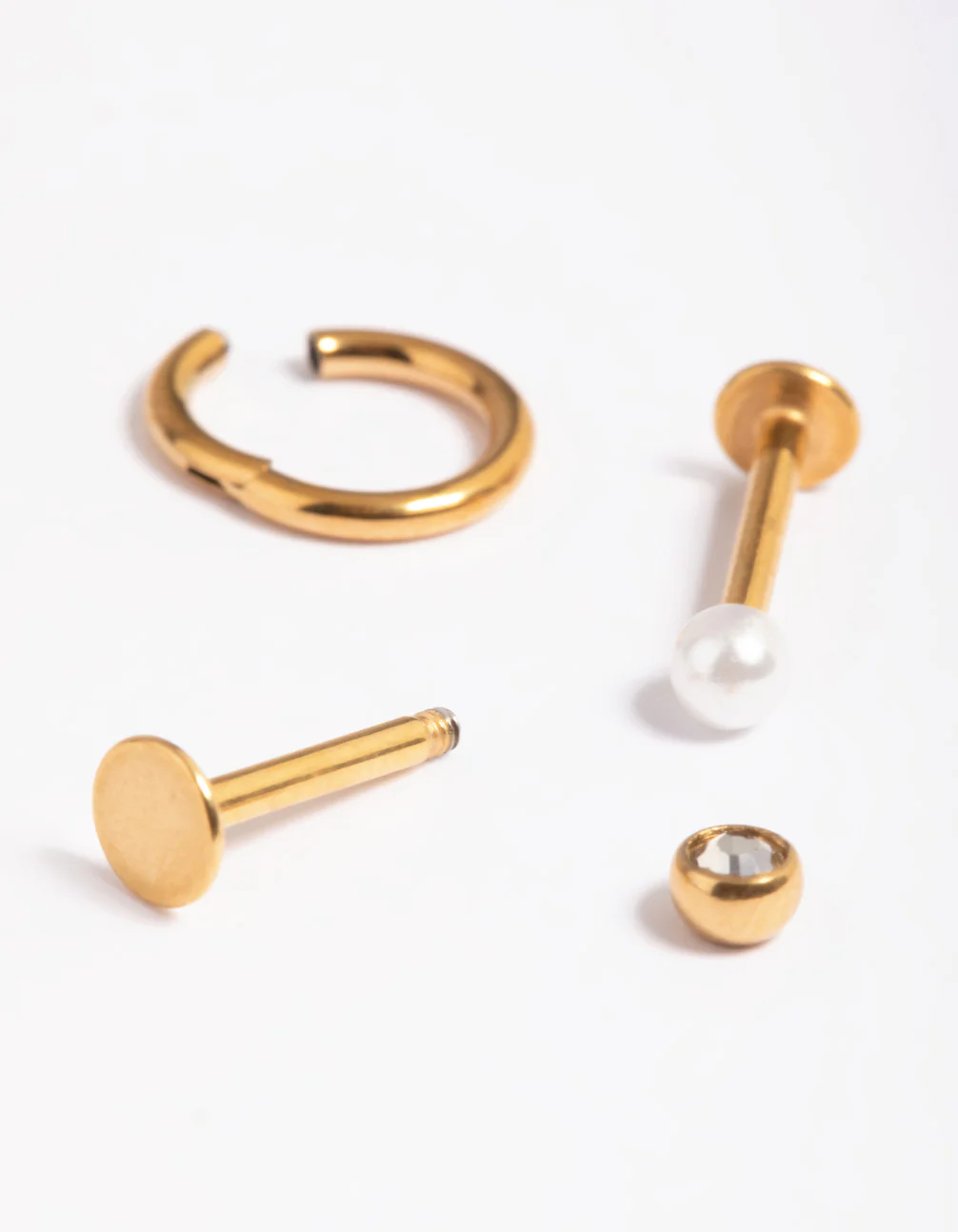 Surgical Steel Faux Pearl Clicker Earrings Pack - Image 3